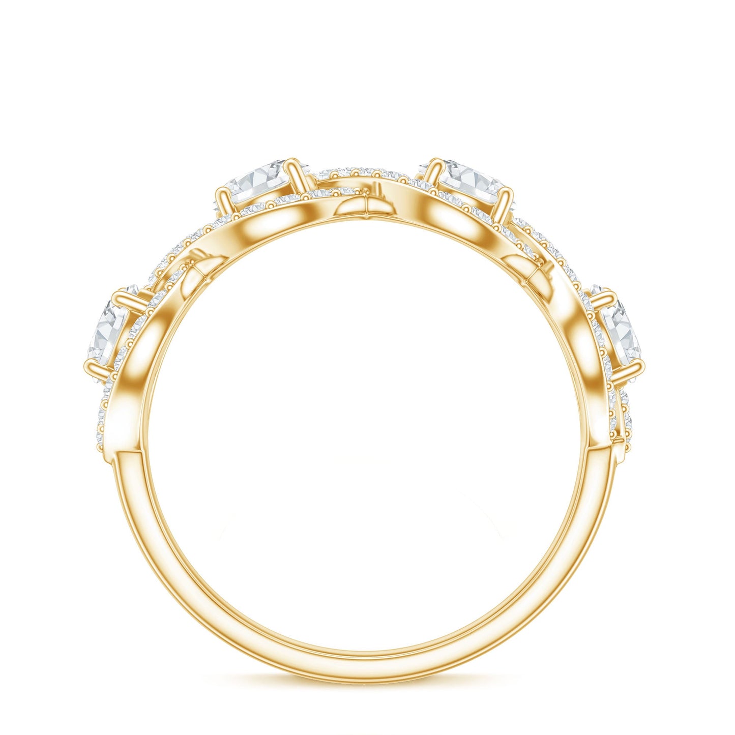 Round Moissanite Infinity Wedding Band Ring