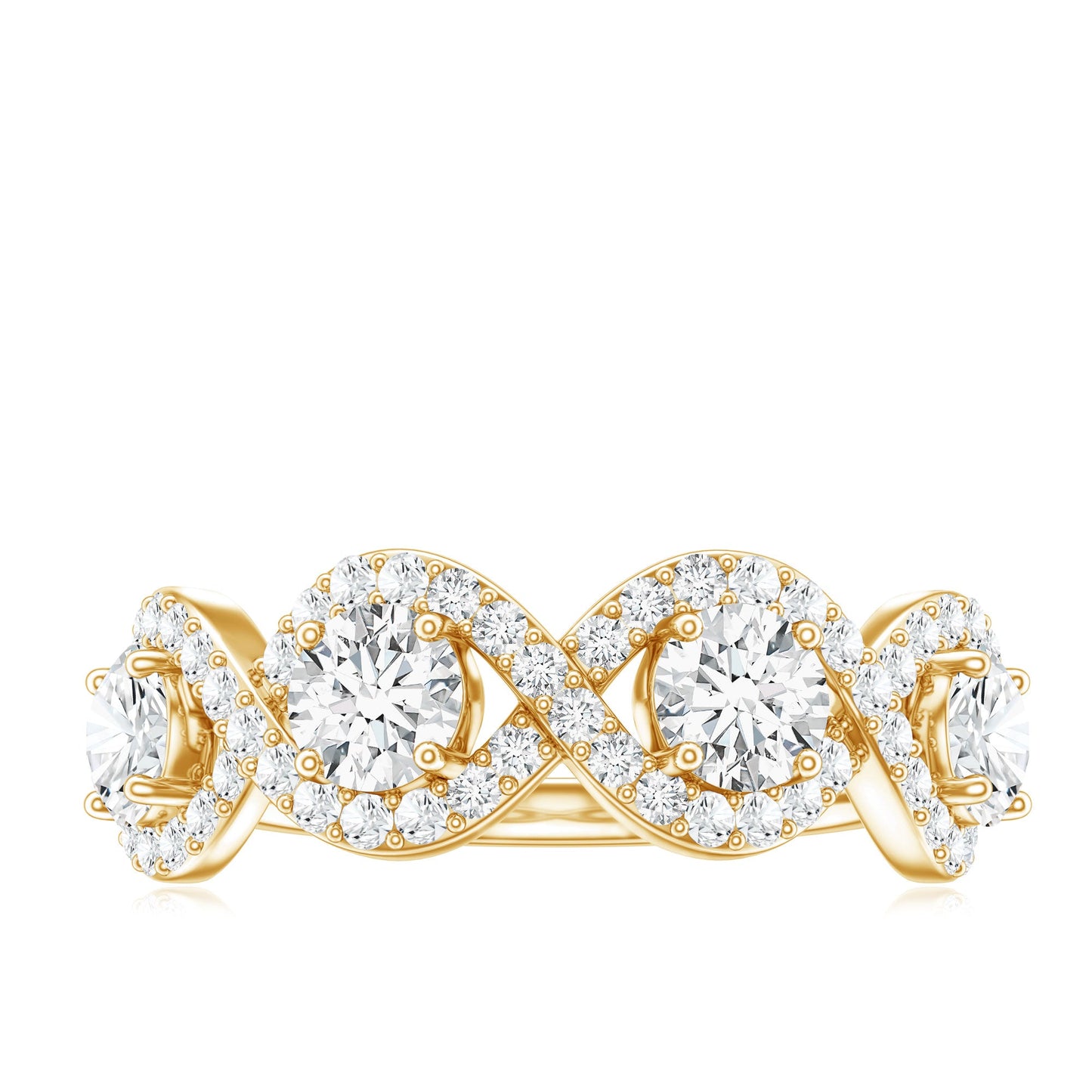 Round Moissanite Infinity Wedding Band Ring