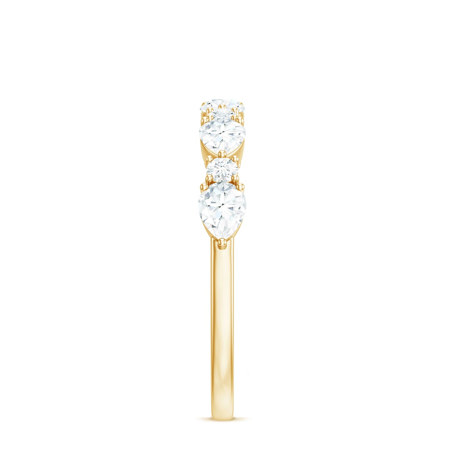 Certified Moissanite Half Eternity Stackable Ring for Women