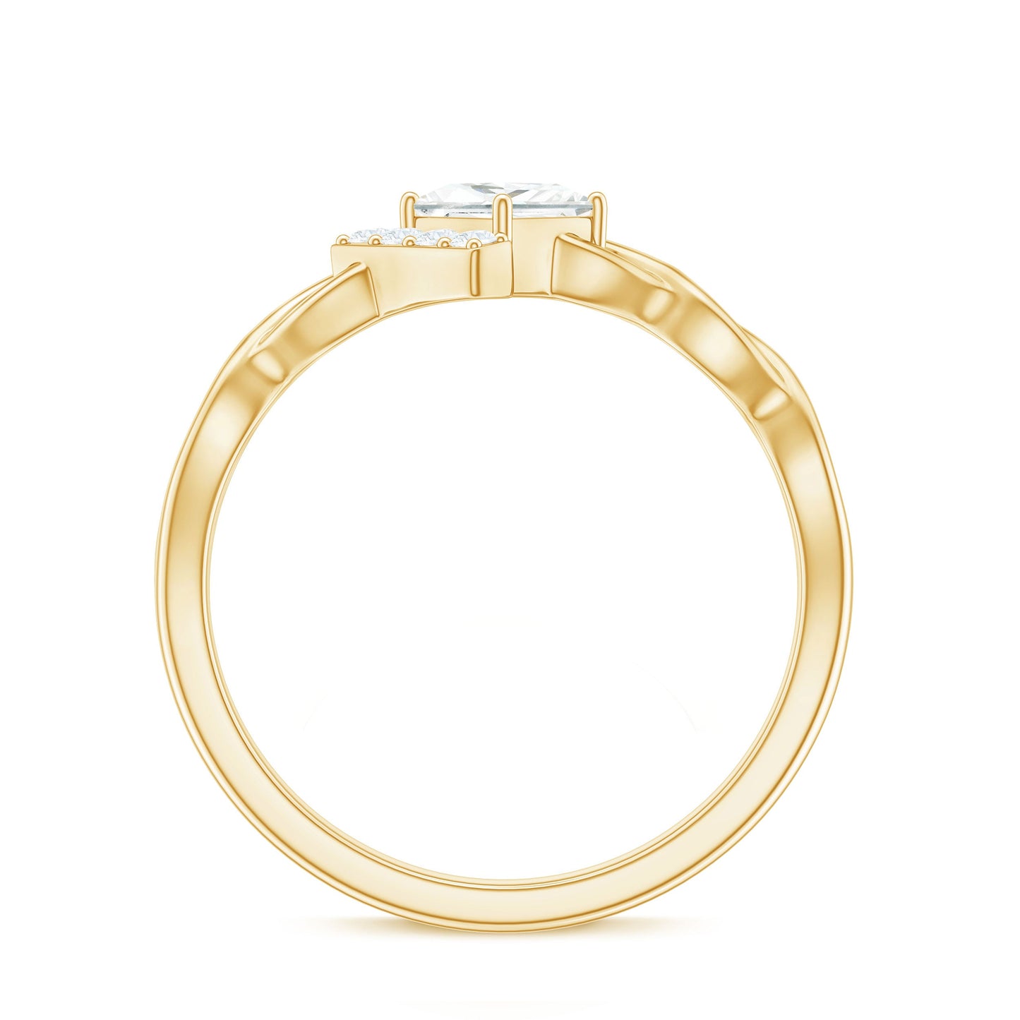 Princess Cut Moissanite Infinity Promise Ring with Half Halo
