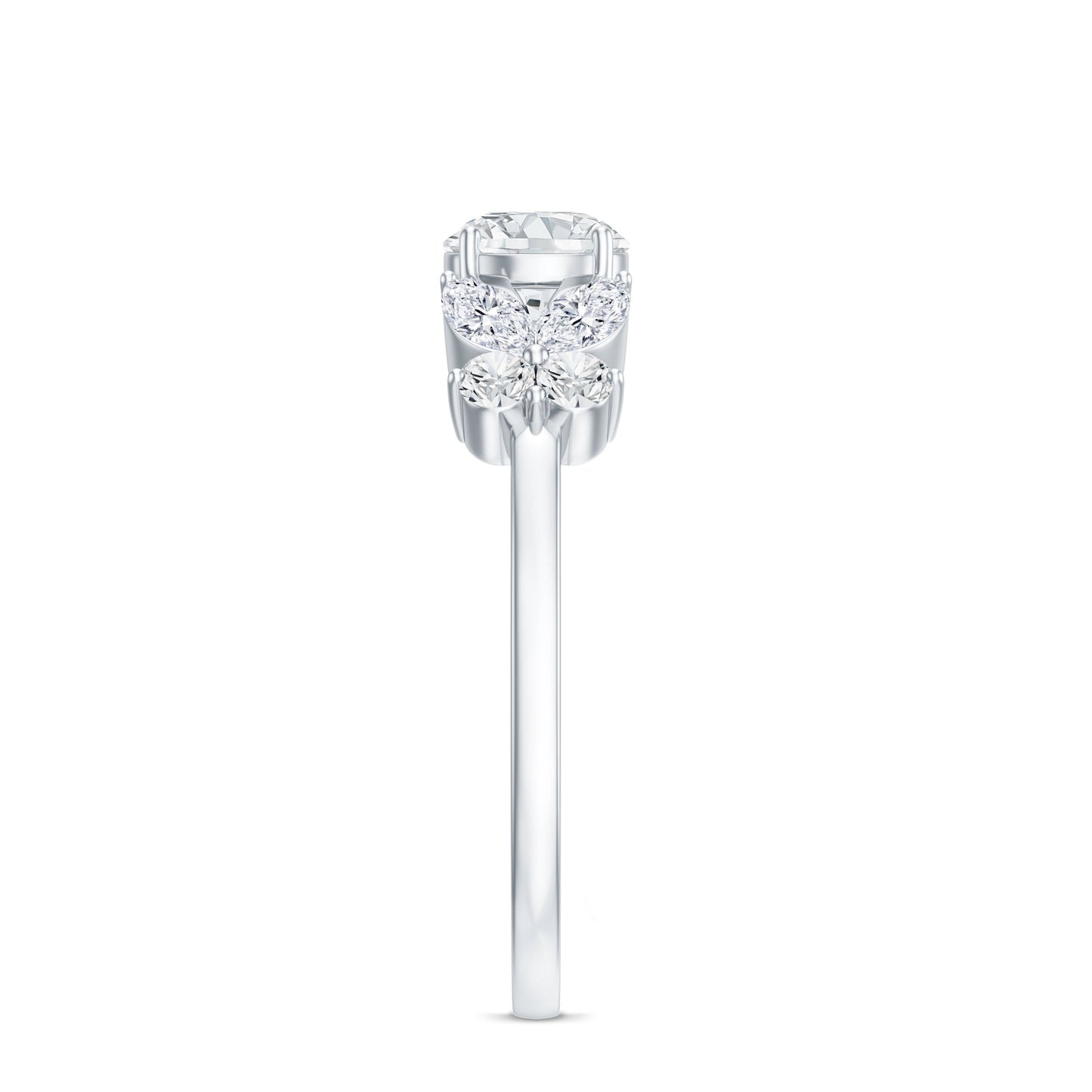 Certified Moissanite Promise Ring with Butterfly Motif
