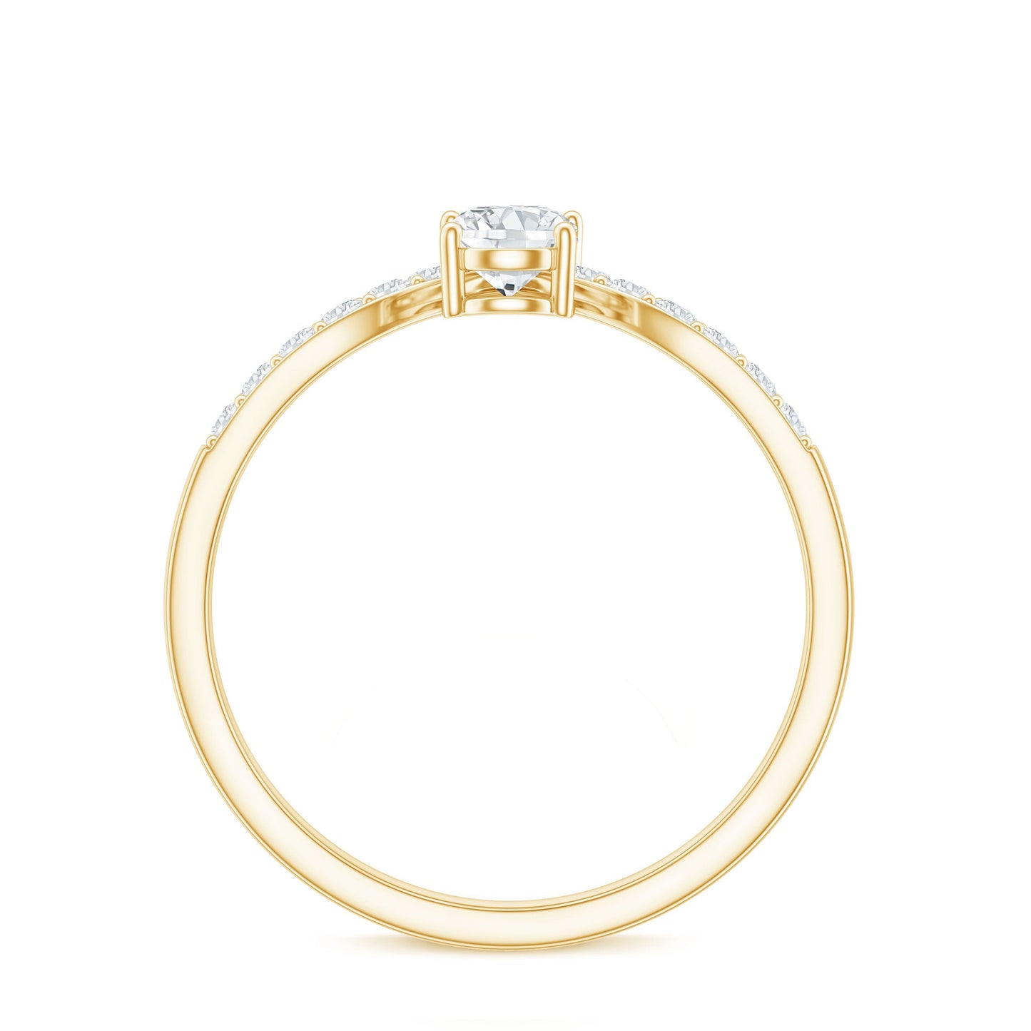 Pear and Round Cut Moissanite Toi et Moi Engagement Ring