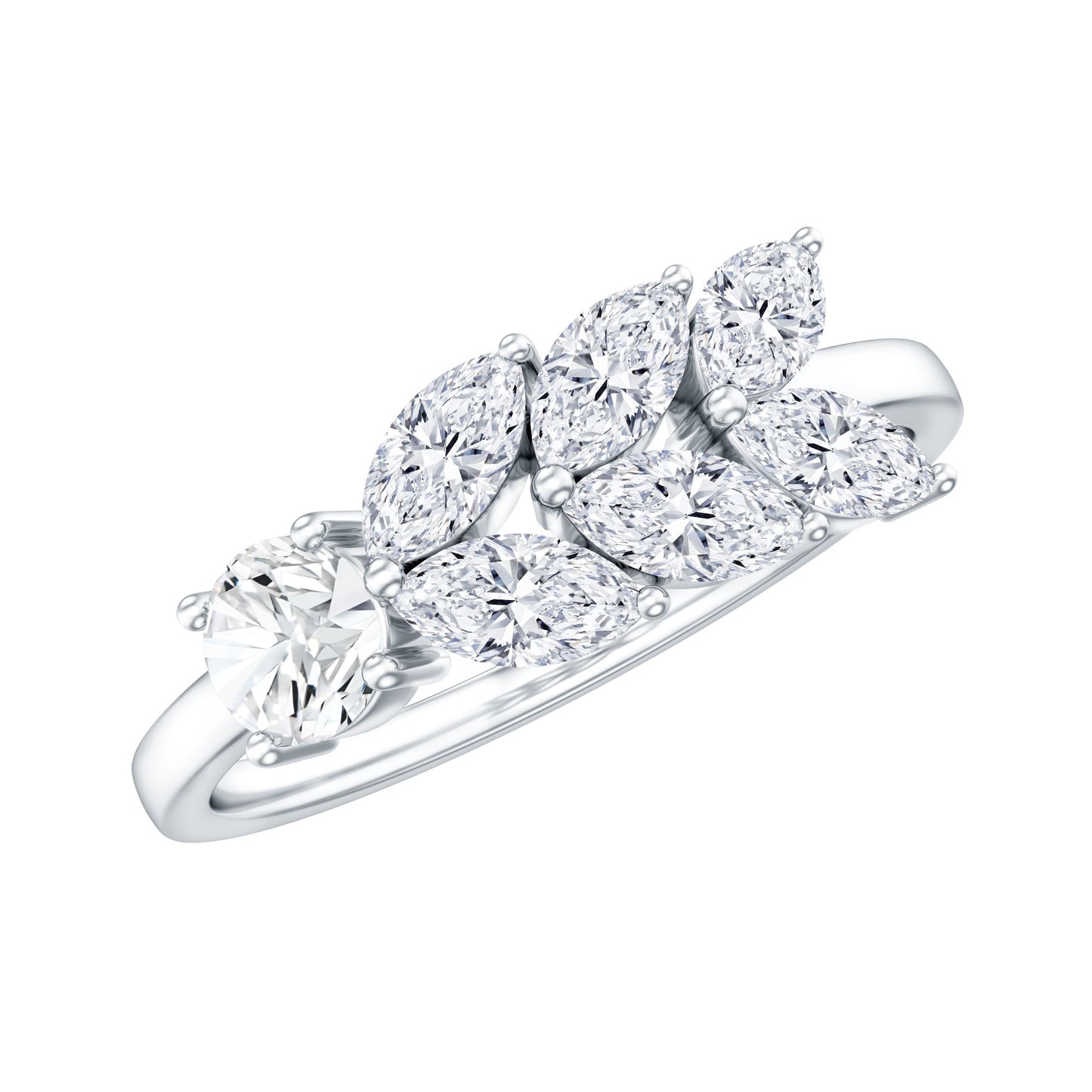 Nature Inspired Moissanite Anniversary Ring for Women