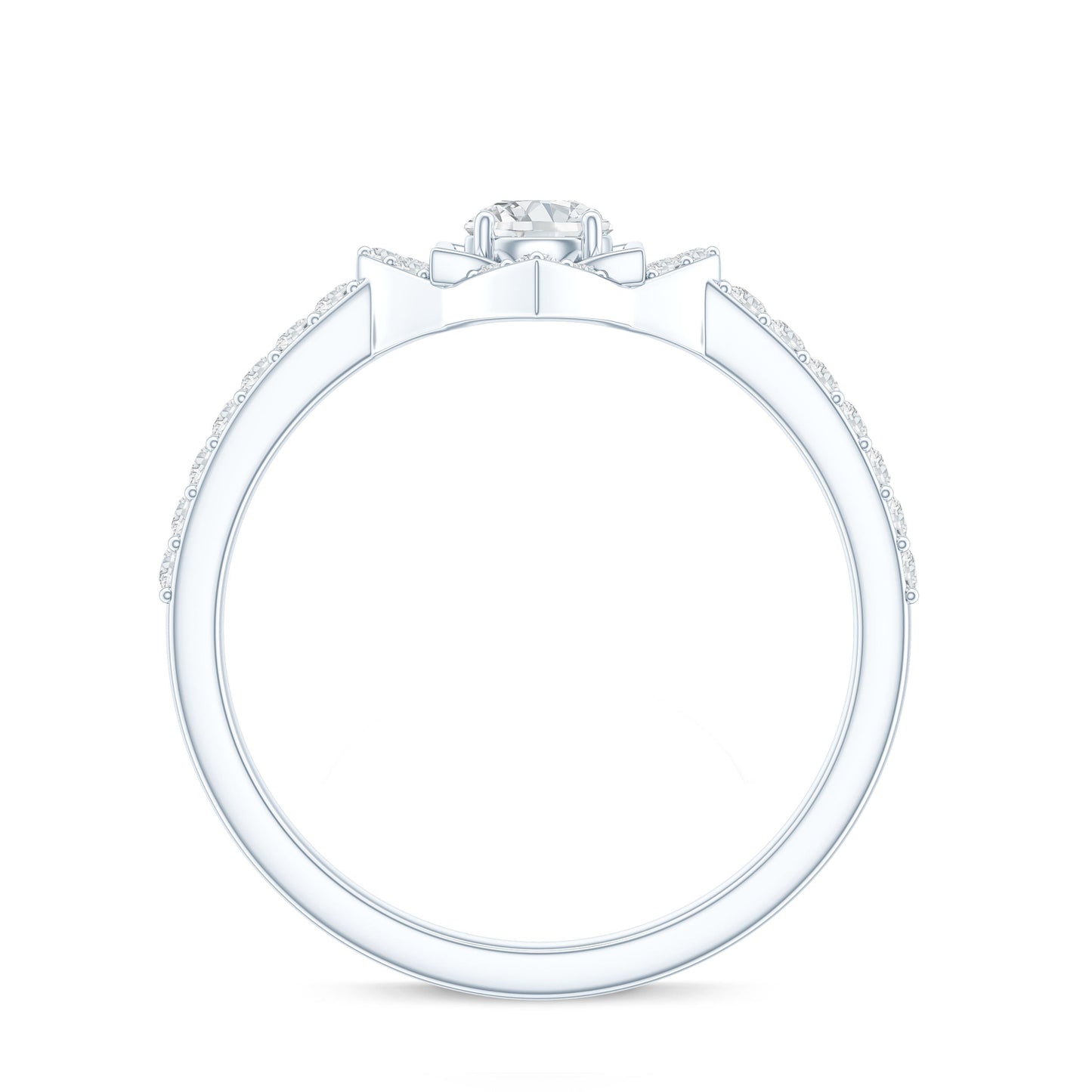 Certified Moissanite Floral Engagement Ring For Her