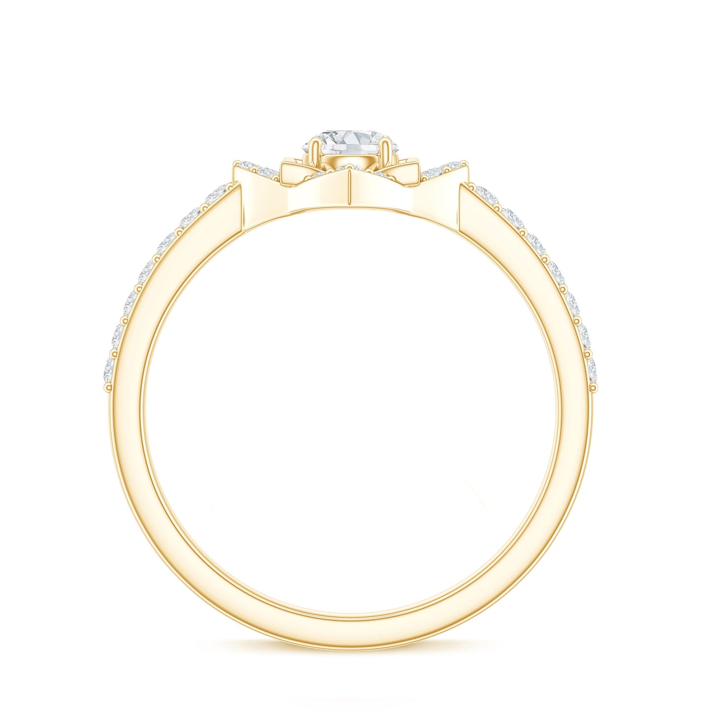 Certified Moissanite Floral Engagement Ring For Her