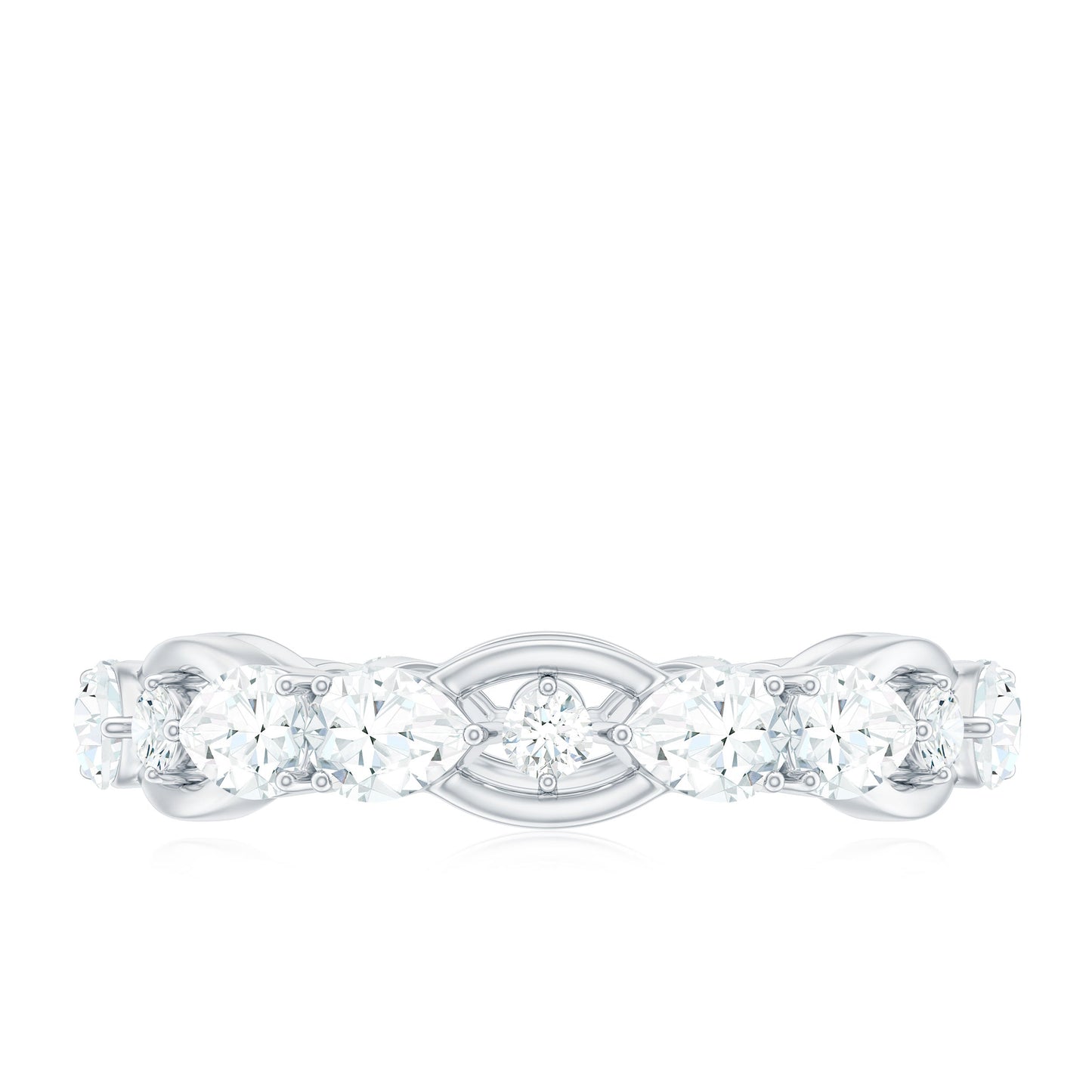 Certified Moissanite Designer Wedding Band