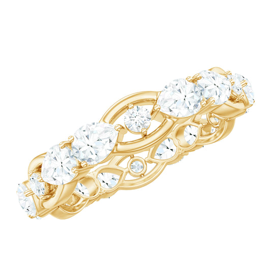 Certified Moissanite Designer Wedding Band