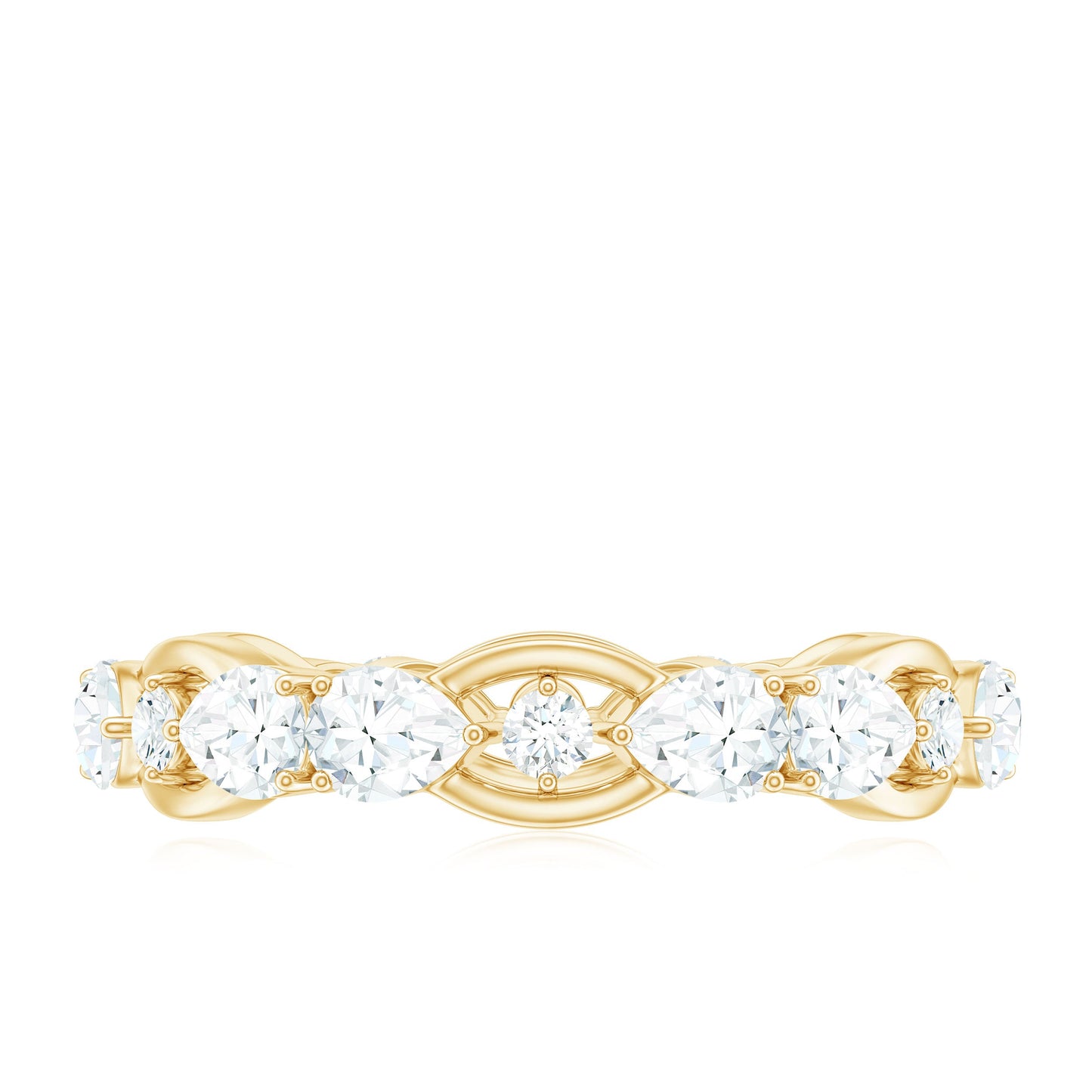 Certified Moissanite Designer Wedding Band