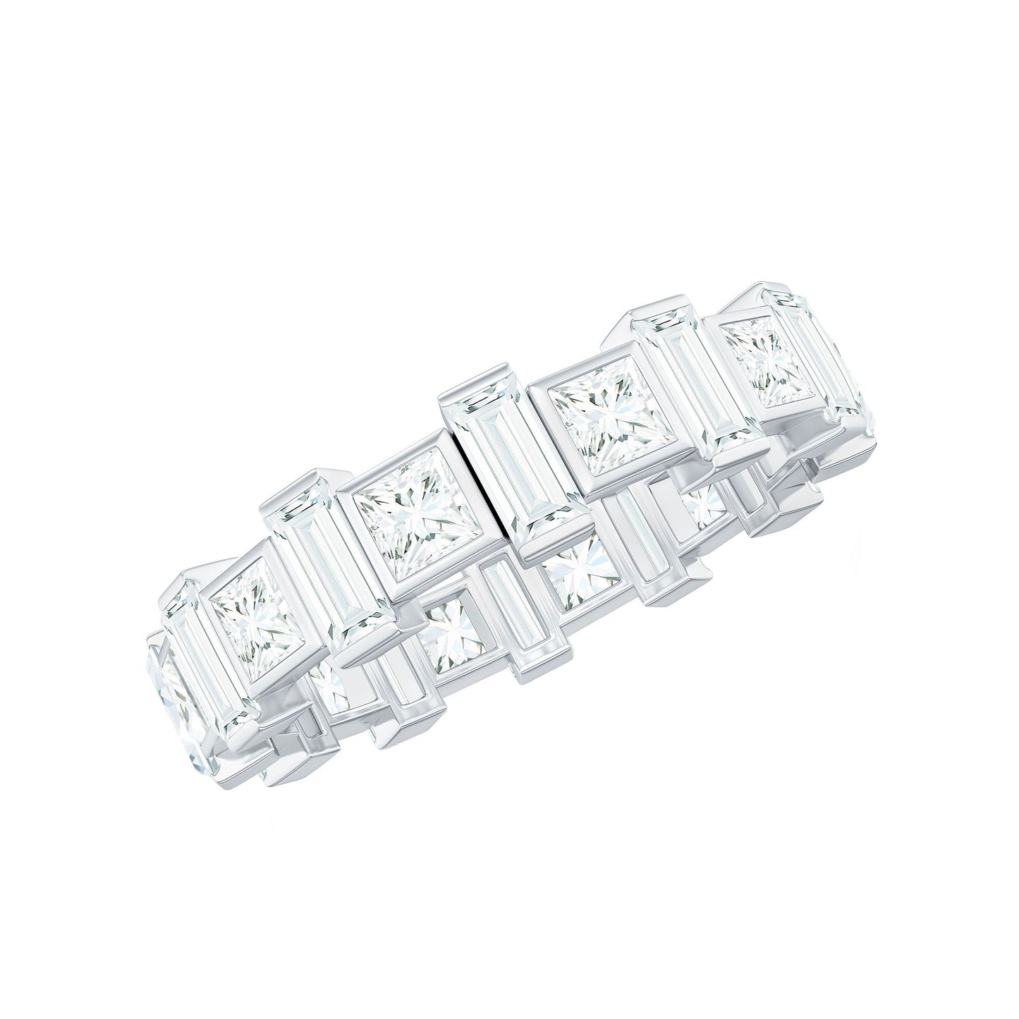Princess Cut Moissanite Full Eternity Band for Women