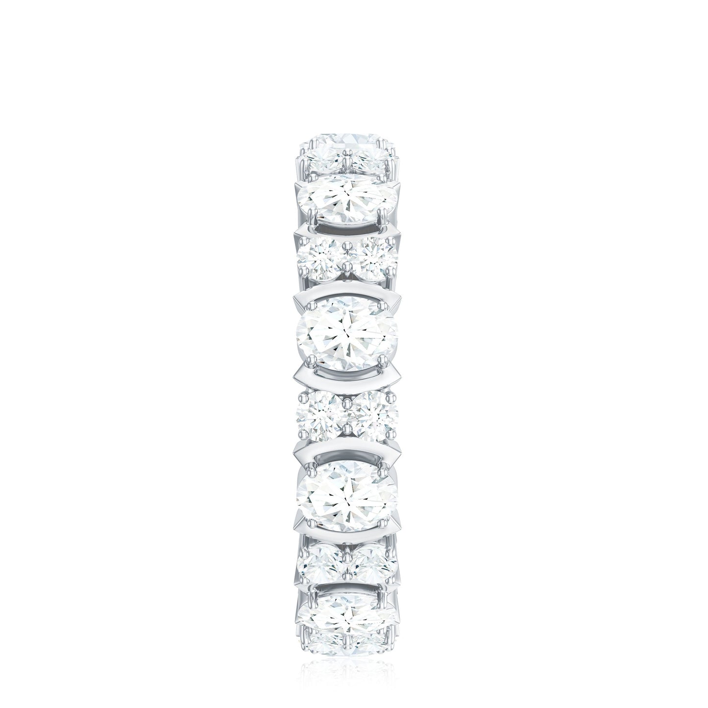 Oval Cut Moissanite Full Eternity Wedding Band