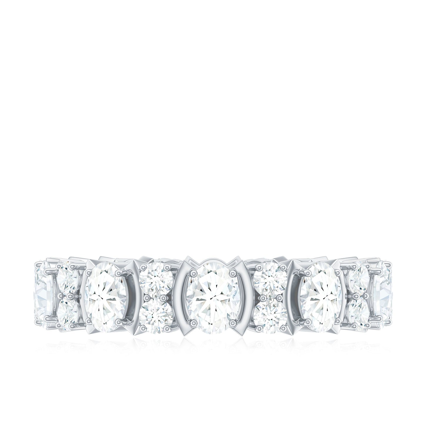 Oval Cut Moissanite Full Eternity Wedding Band