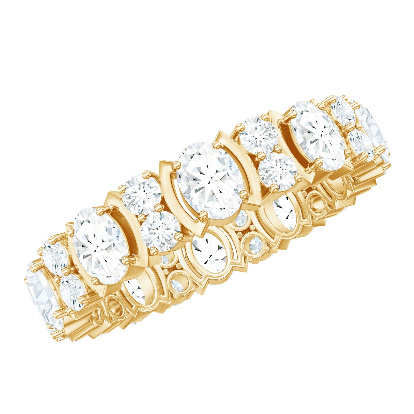 Oval Cut Moissanite Full Eternity Wedding Band