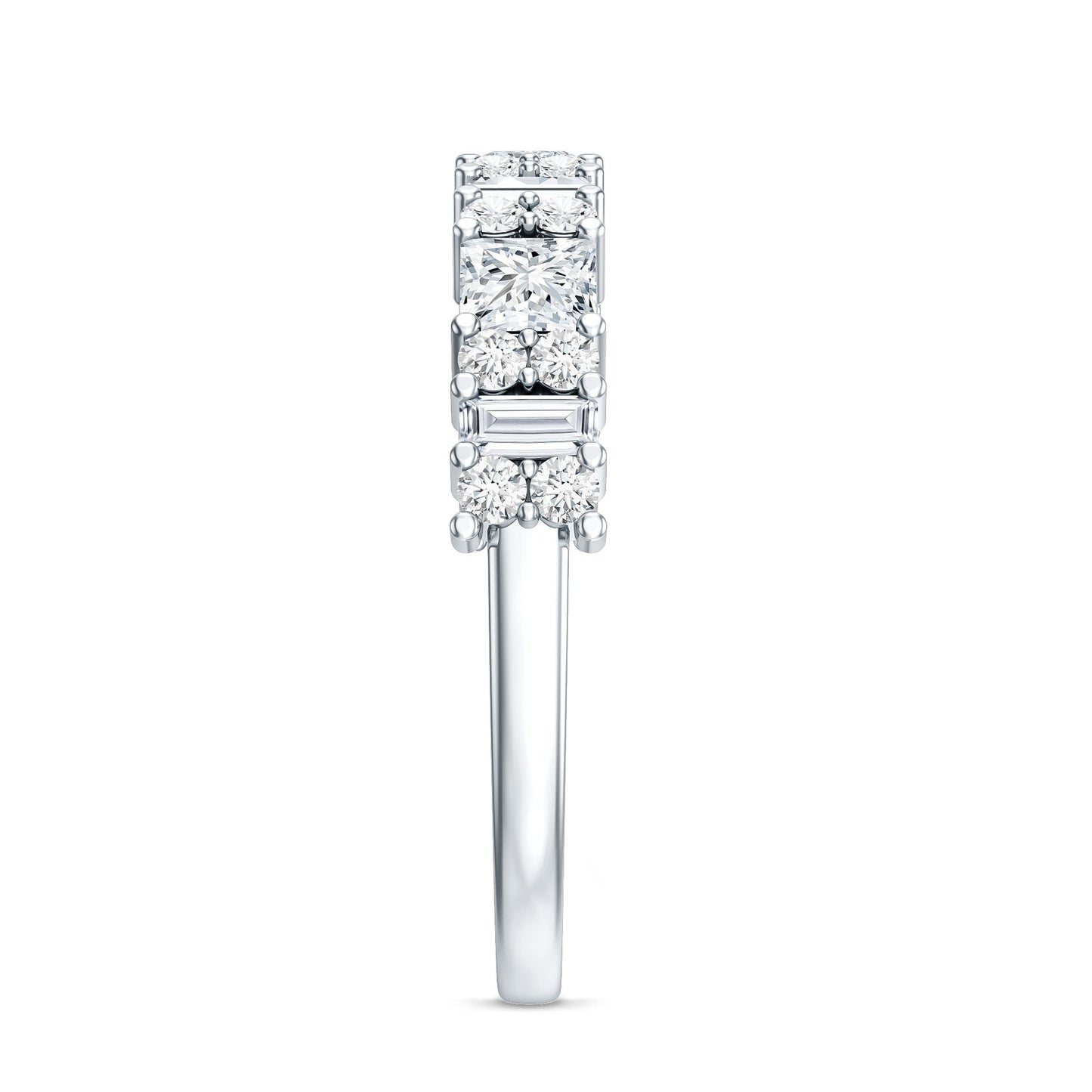 Certified Moissanite Half Eternity Wedding Band for Women