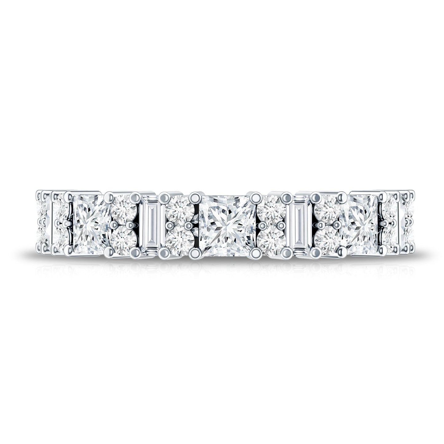 Certified Moissanite Half Eternity Wedding Band for Women