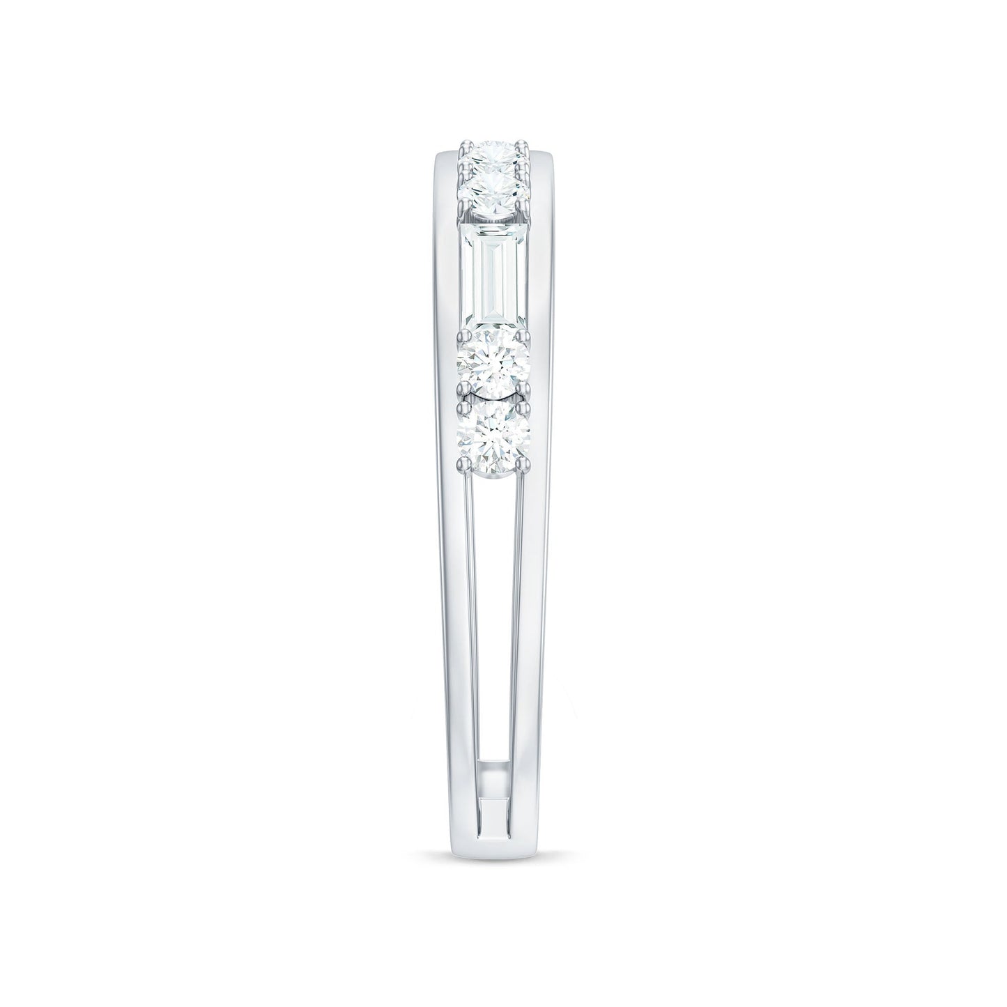 Moissanite Half Eternity Stackable Band Ring