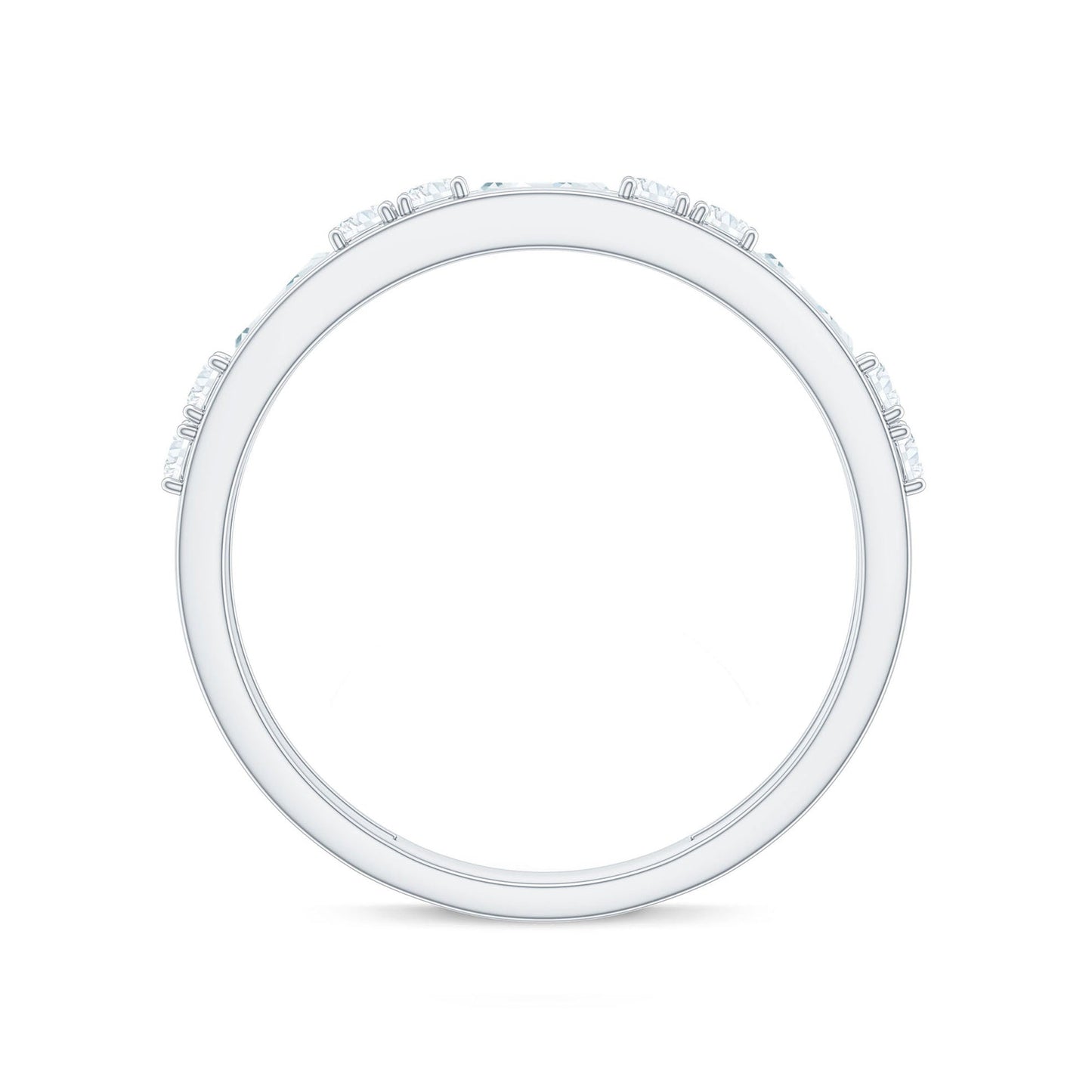 Moissanite Half Eternity Stackable Band Ring