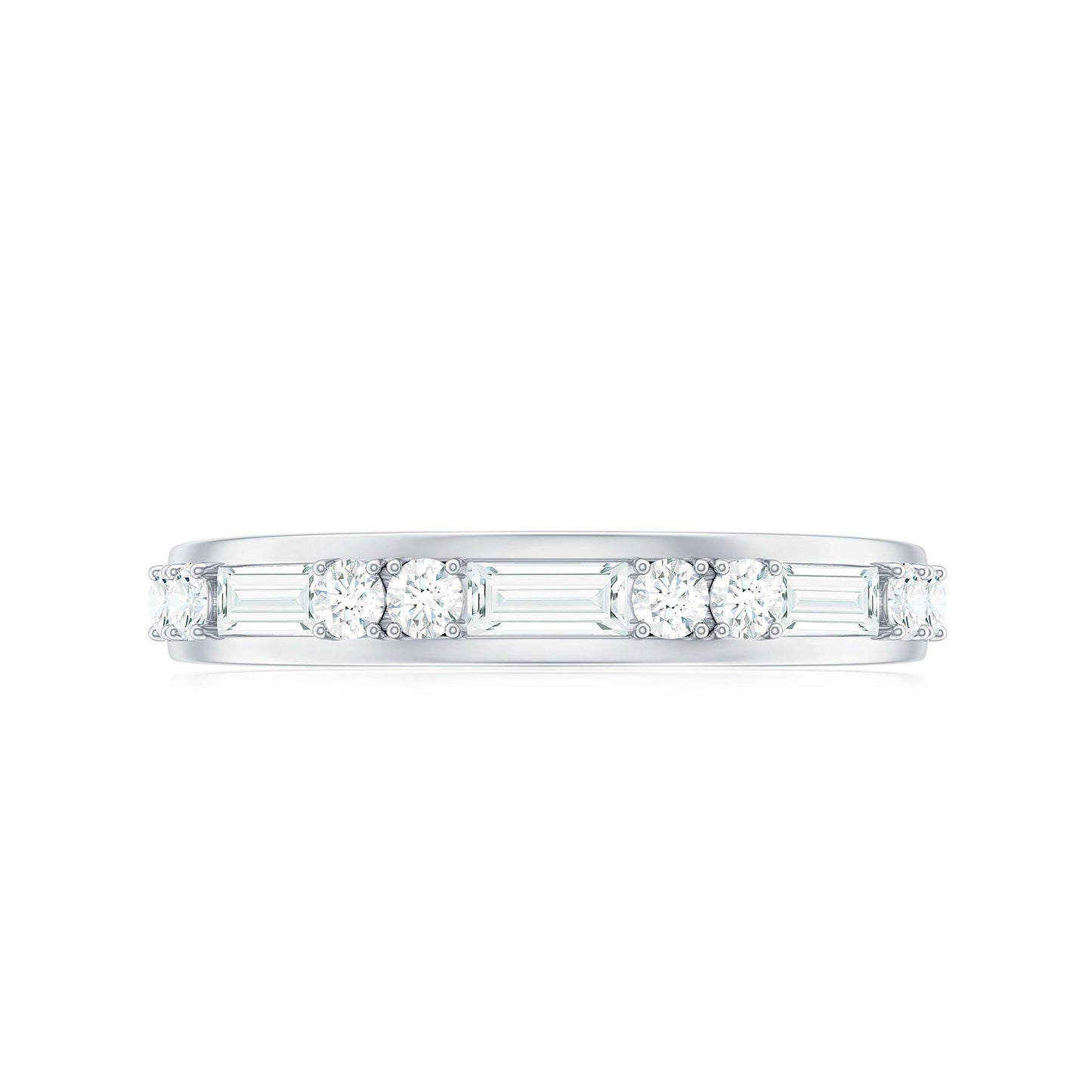 Moissanite Half Eternity Stackable Band Ring