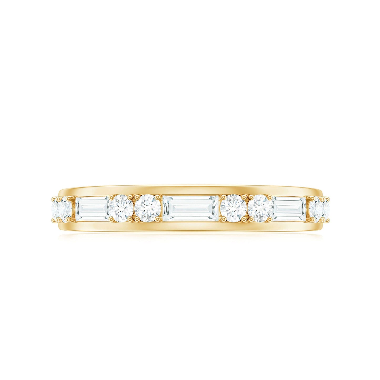 Moissanite Half Eternity Stackable Band Ring