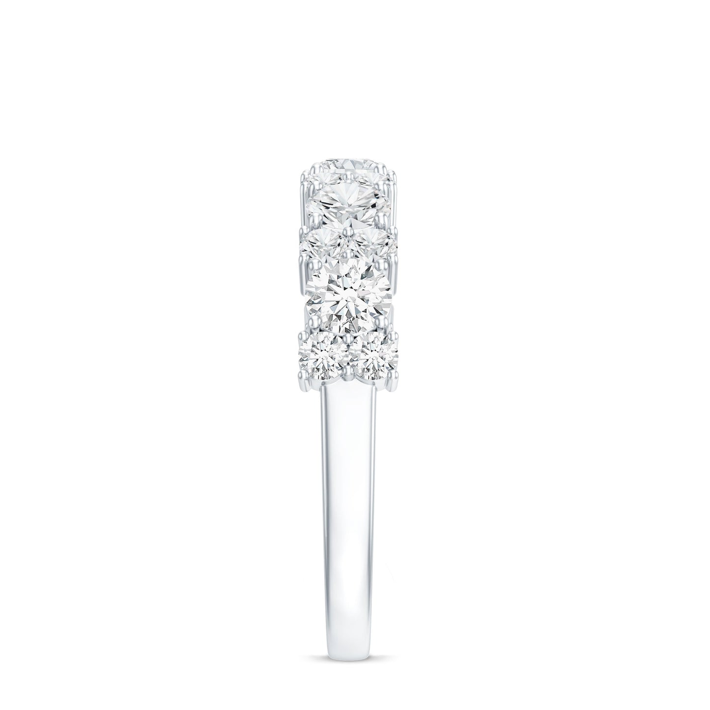 Moissanite Half Eternity Wedding Band with Certificate