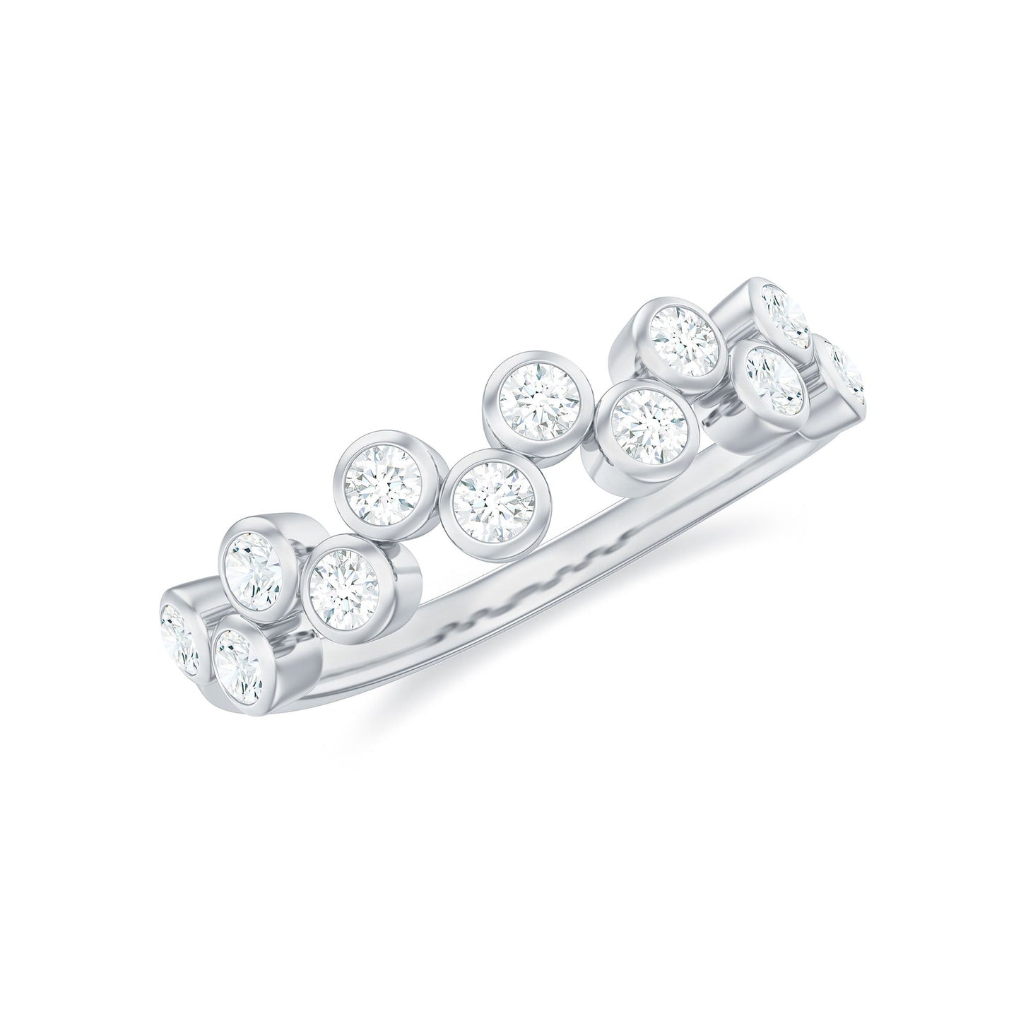 Bezel Set Moissanite Half Eternity Ring for Women