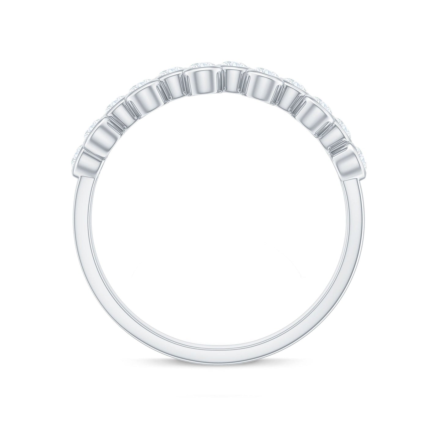 Bezel Set Moissanite Half Eternity Ring for Women