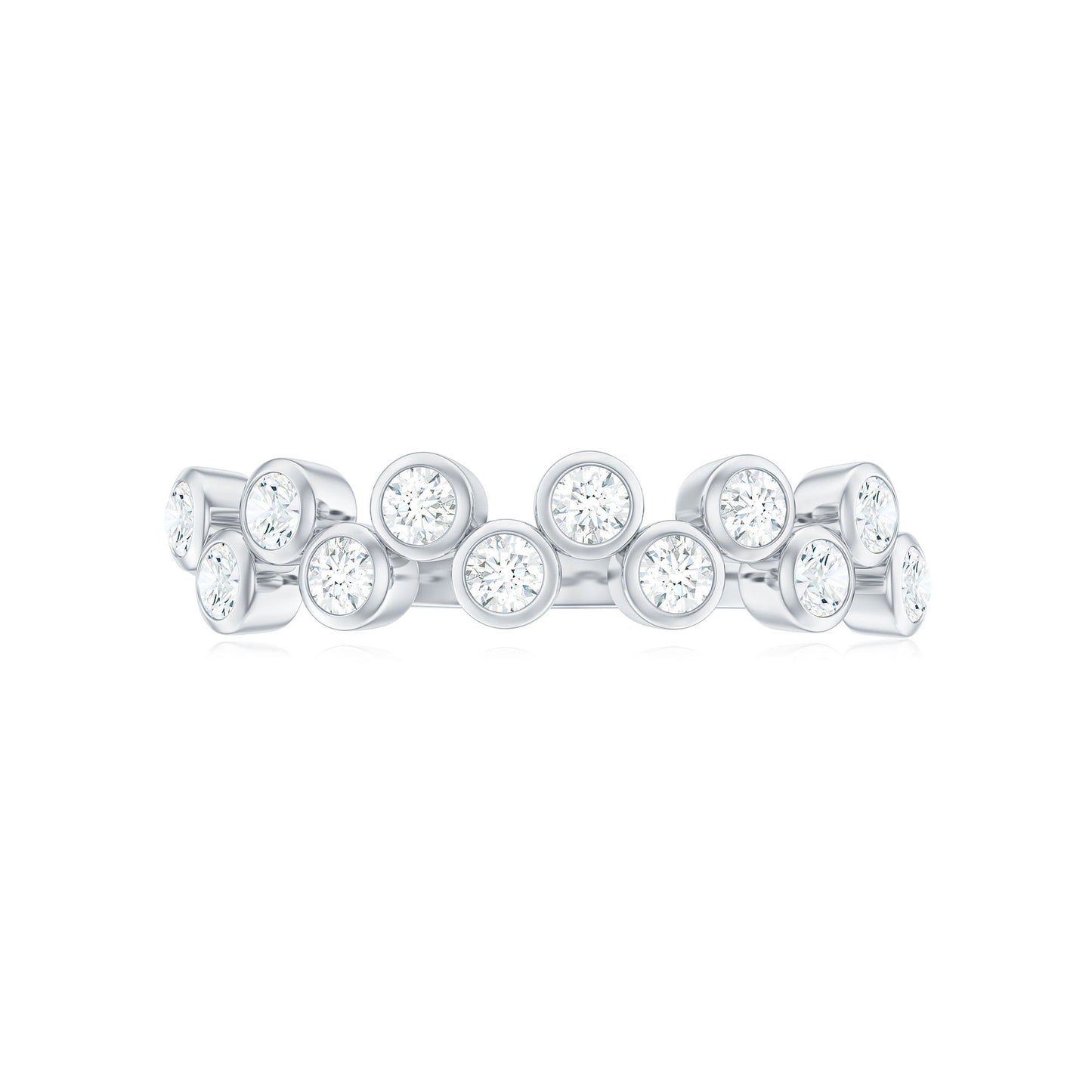 Bezel Set Moissanite Half Eternity Ring for Women