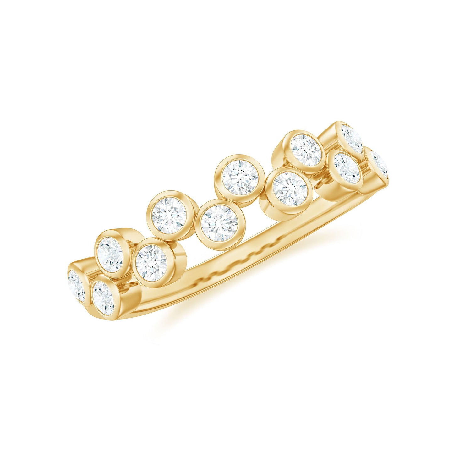 Bezel Set Moissanite Half Eternity Ring for Women