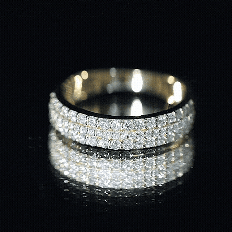 Round Cut Certified Moissanite Wedding Band