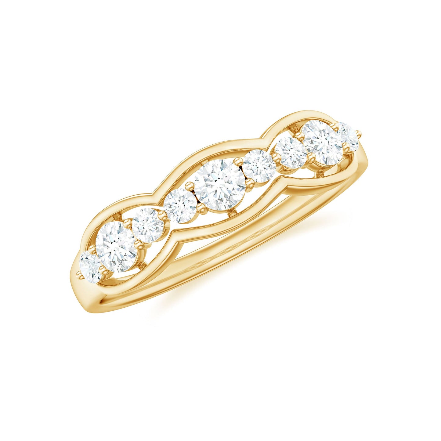 Certified Moissanite Wedding Anniversary Ring for Women
