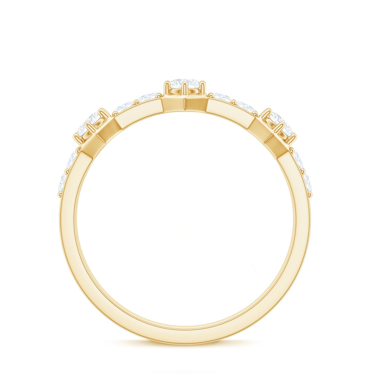 Round Cut Moissanite Half Eternity Band Ring