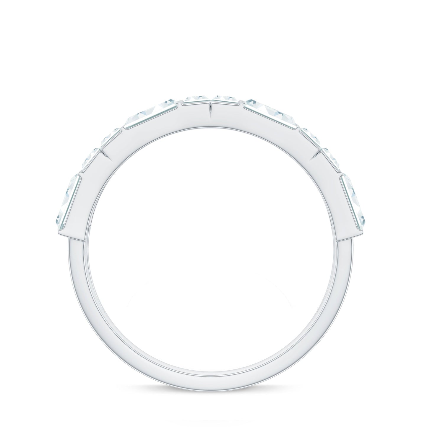 Bar Set Moissanite Baguette Wedding Band Ring