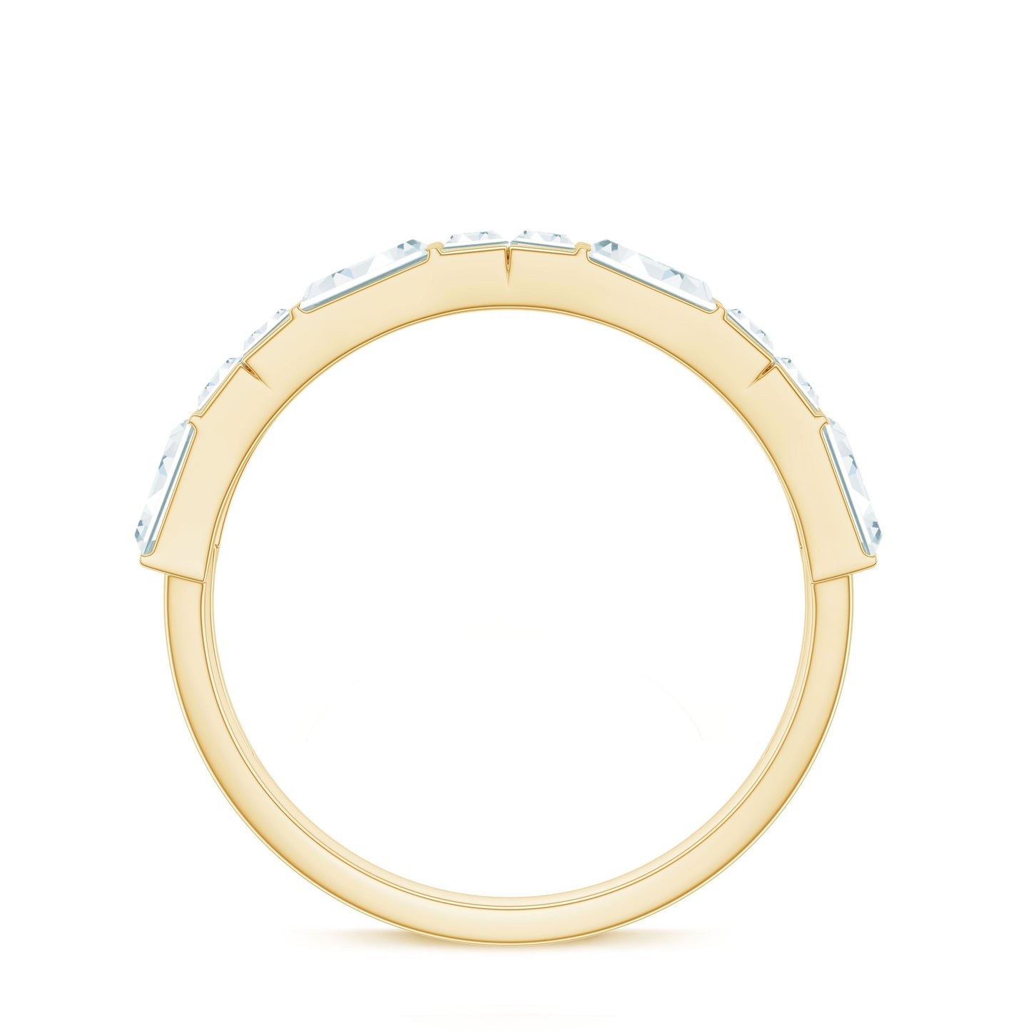 Bar Set Moissanite Baguette Wedding Band Ring