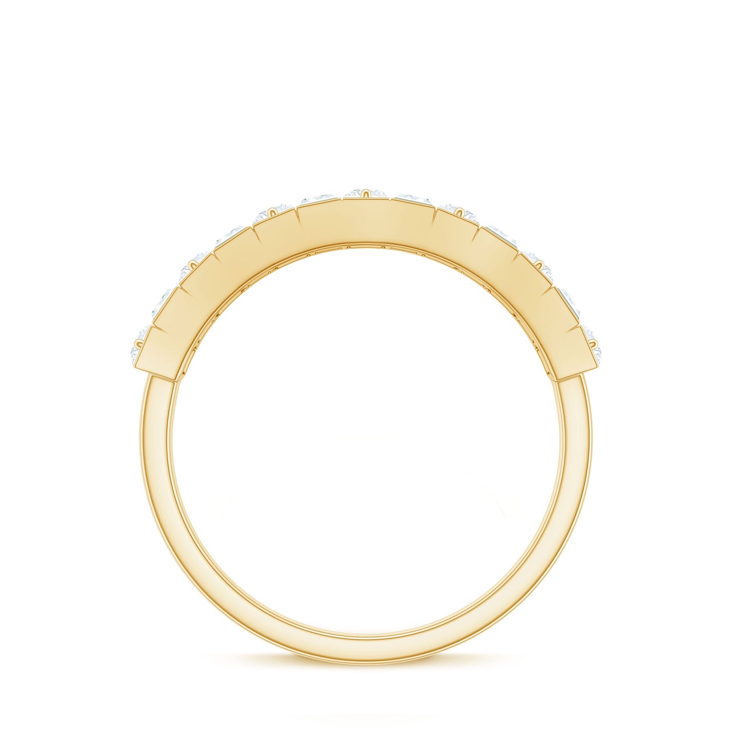 Baguette and Round Cut Moissanite Stackable Eternity Band