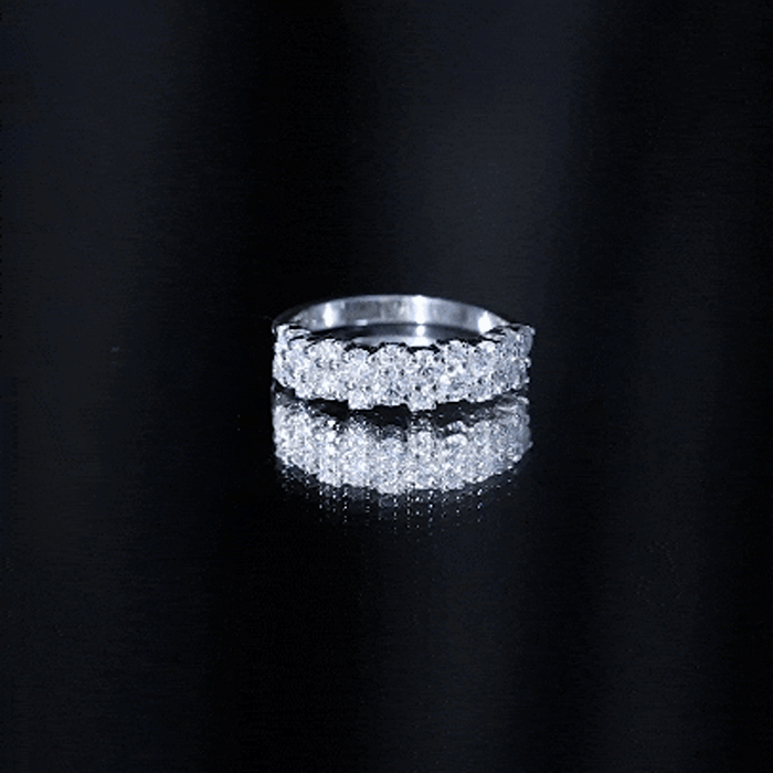 Cluster Moissanite Half Eternity Wedding Band For Her
