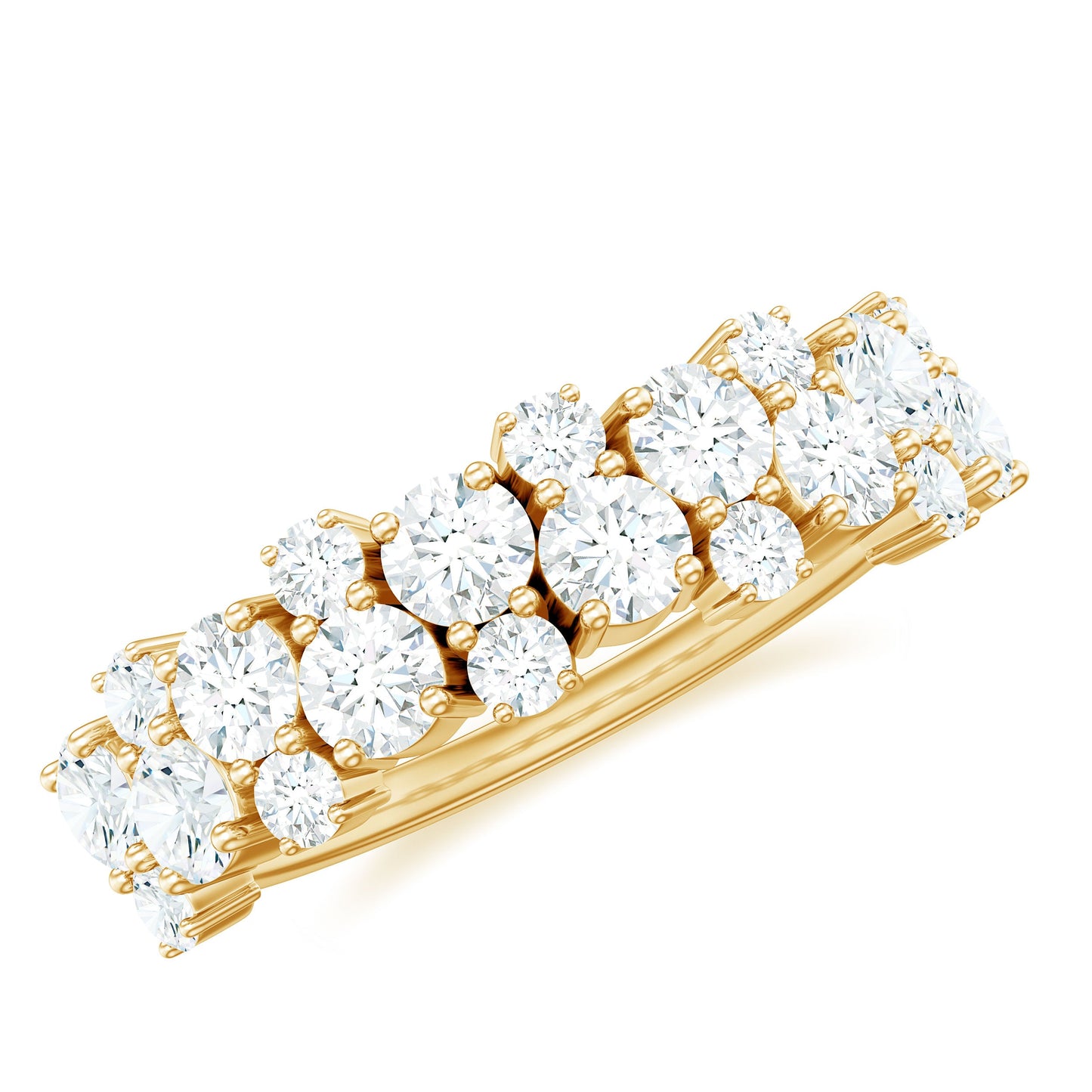 Cluster Moissanite Half Eternity Wedding Band For Her