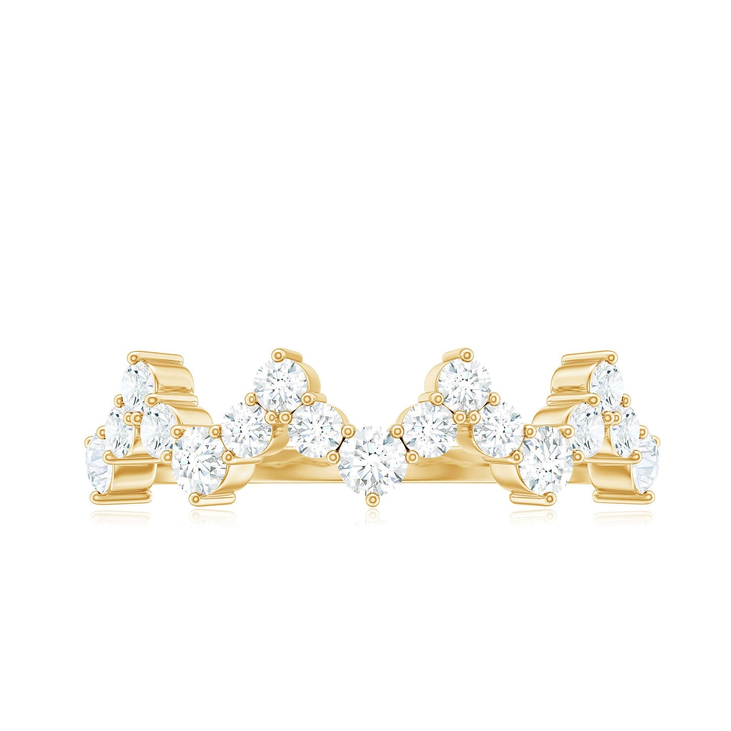Zig Zag Style Moissanite Half Eternity Band Ring