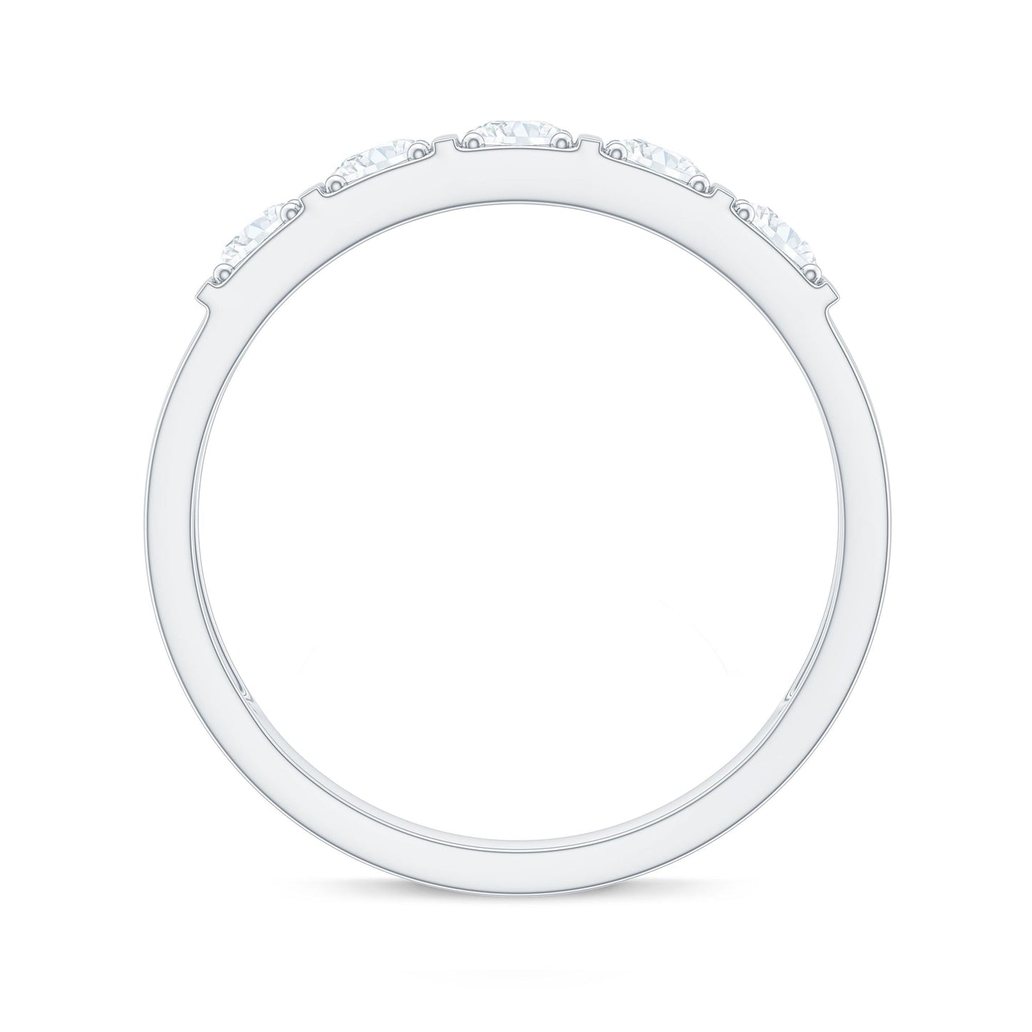 Round Cut Certified Moissanite Five Stone Anniversary Band for Men