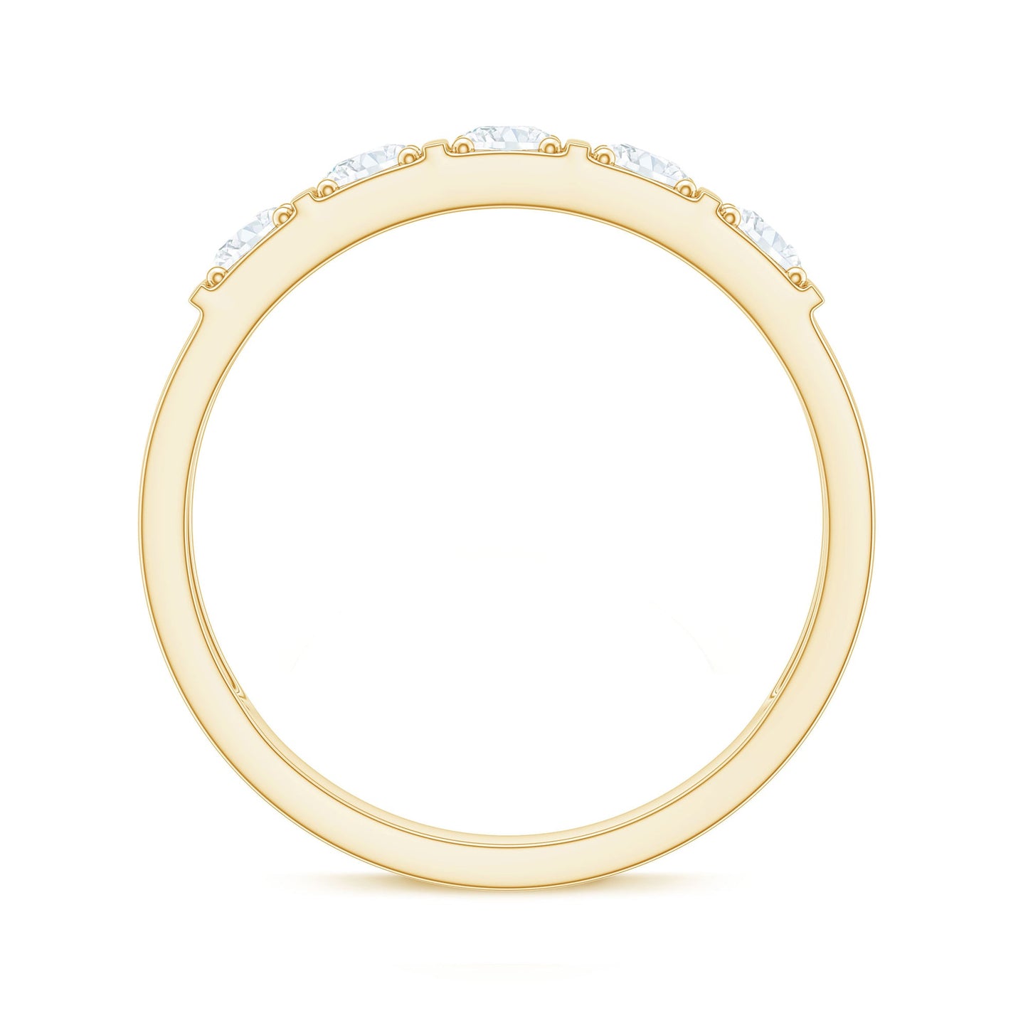 Round Cut Certified Moissanite Five Stone Anniversary Band for Men