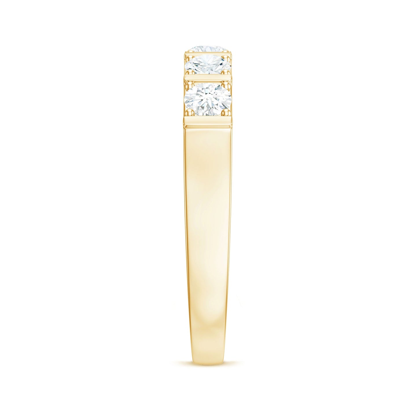 Round Cut Certified Moissanite Five Stone Anniversary Band for Men