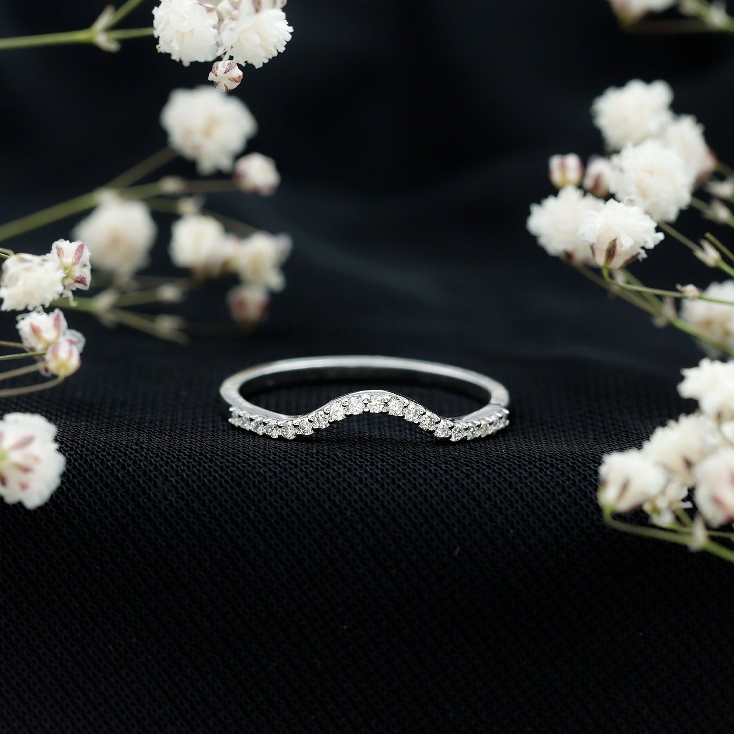 Real Diamond Curved Enhancer for Engagement Ring
