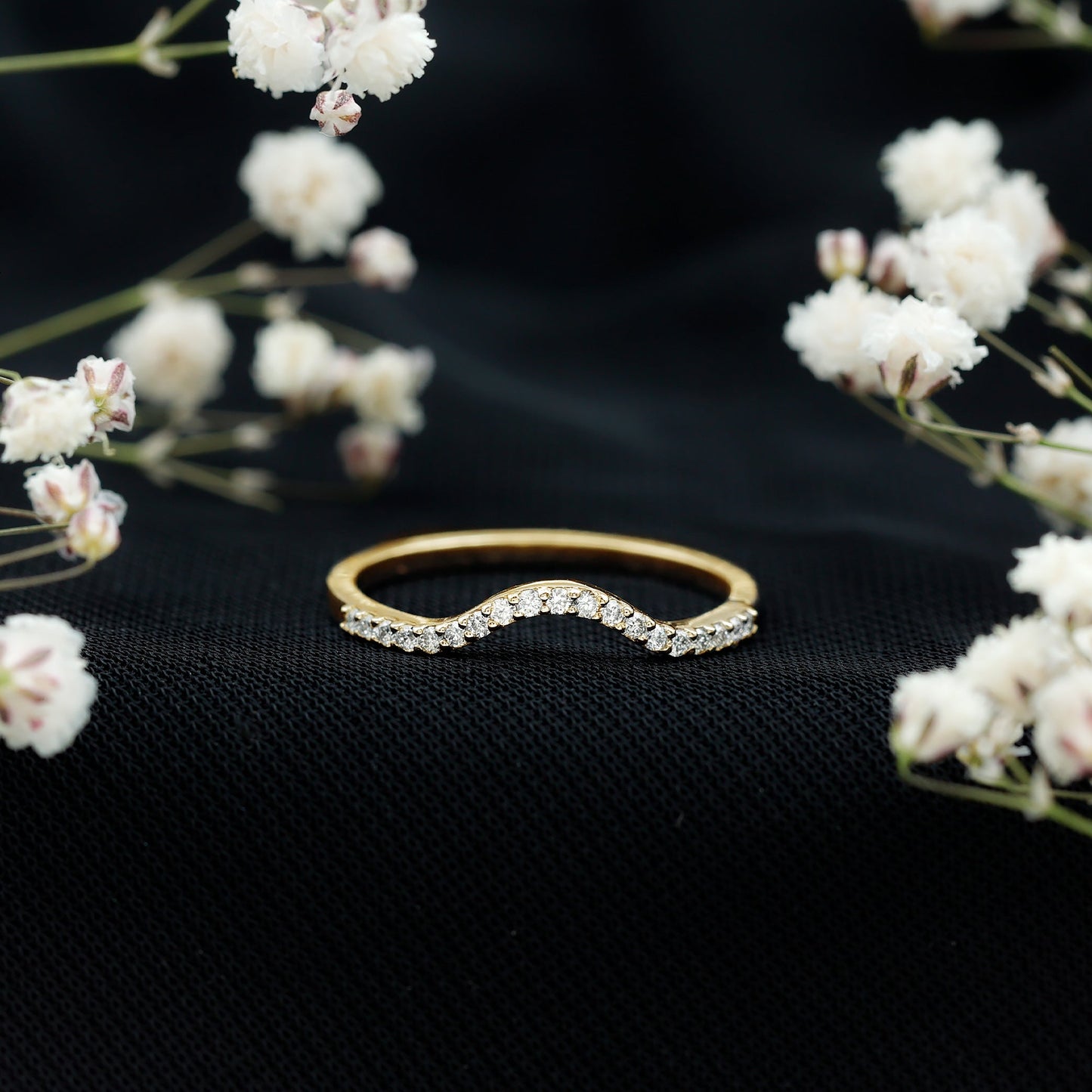 Real Diamond Curved Enhancer for Engagement Ring