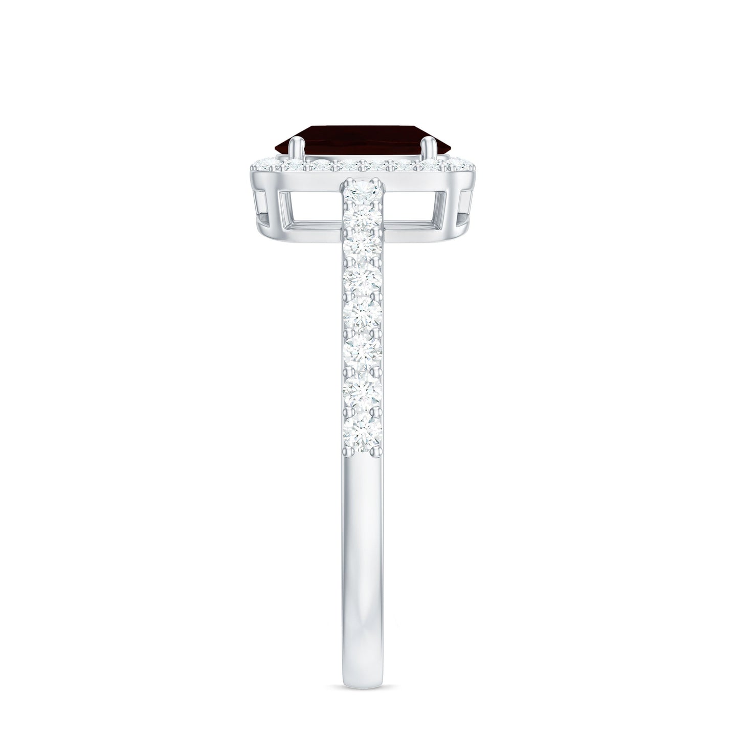 Classic 1.5 Carat Garnet Oval Engagement Ring with Diamond Halo