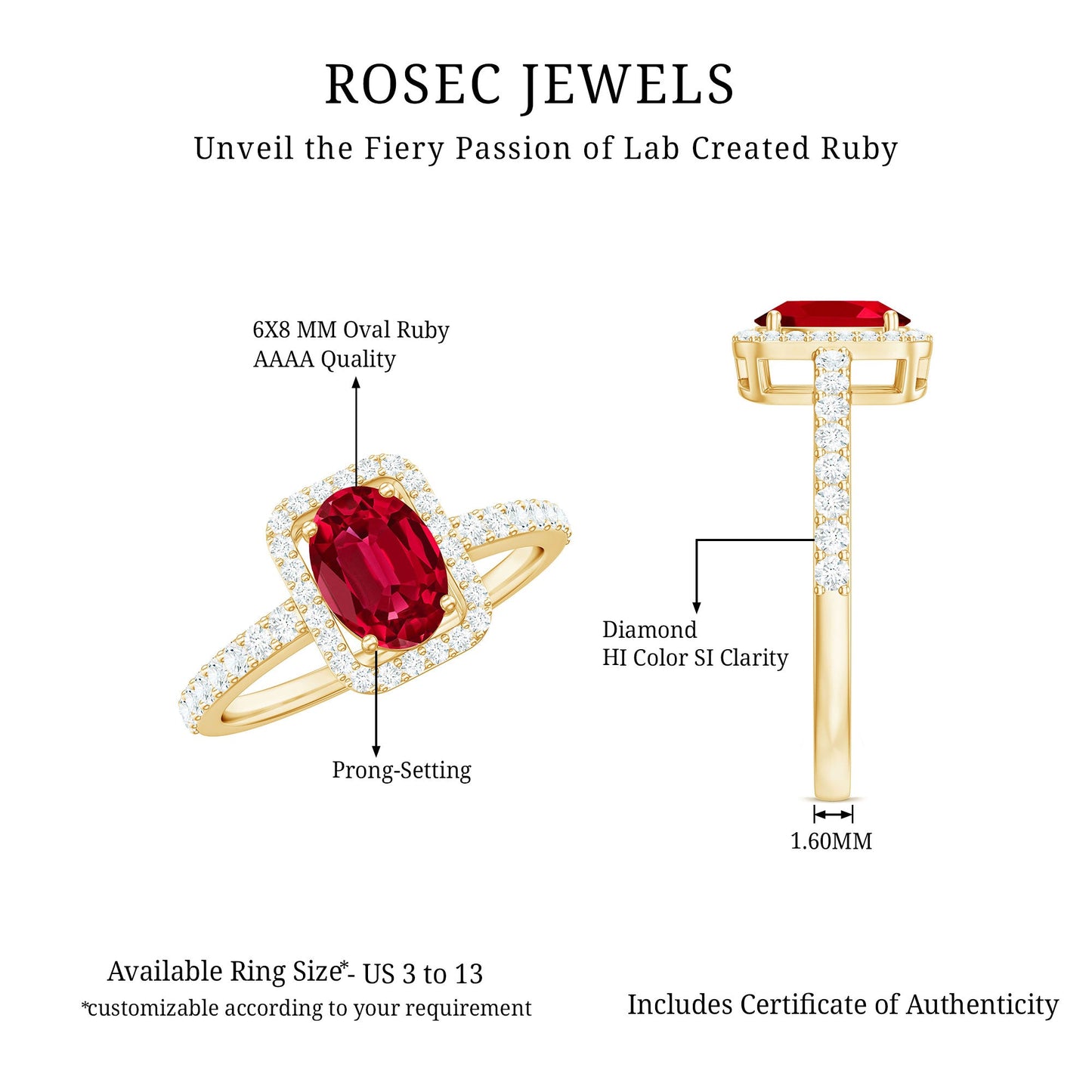 Oval Cut Lab Created Ruby and Diamond Halo Engagement Ring