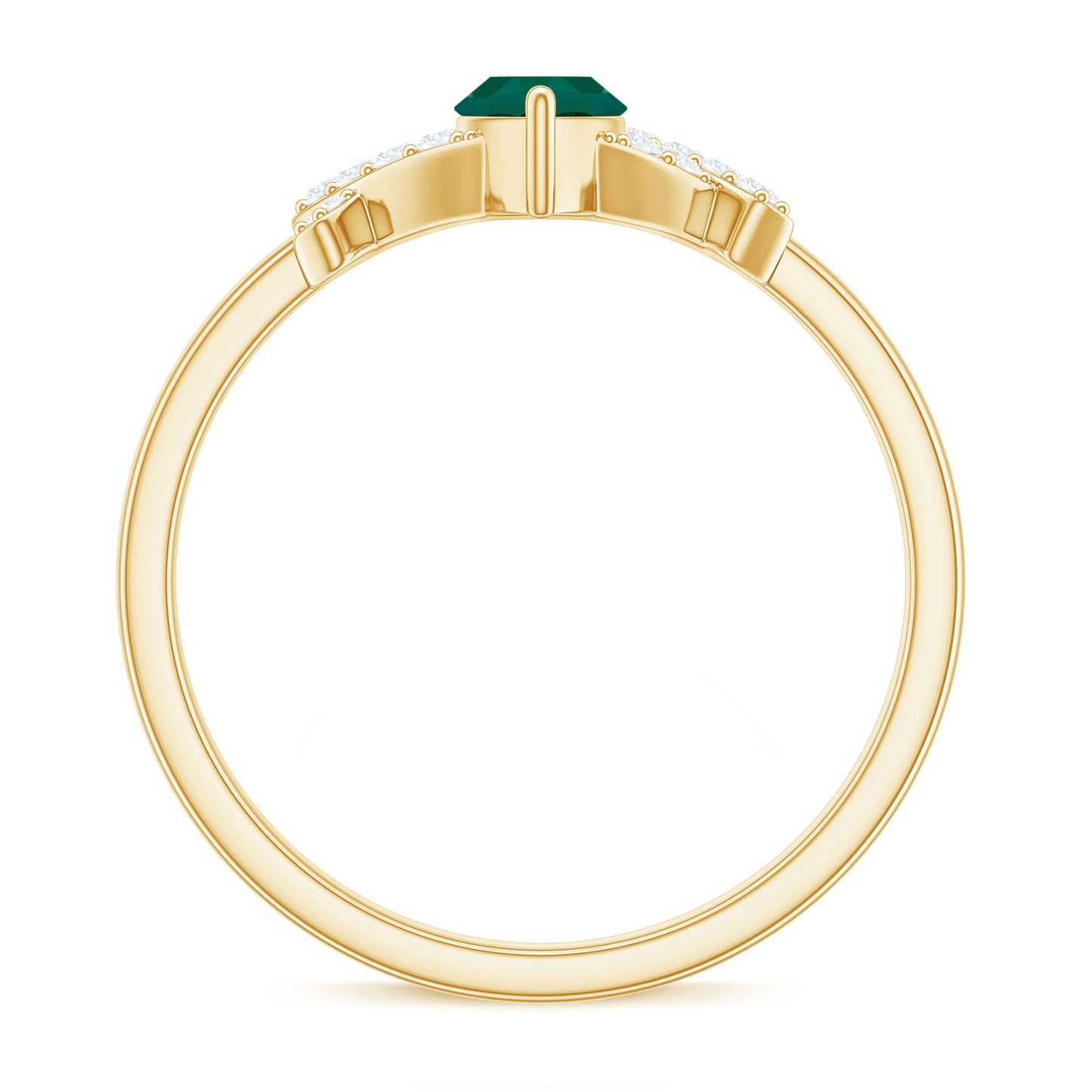 Designer Lab Grown Emerald Marquise Engagement Ring with Diamond