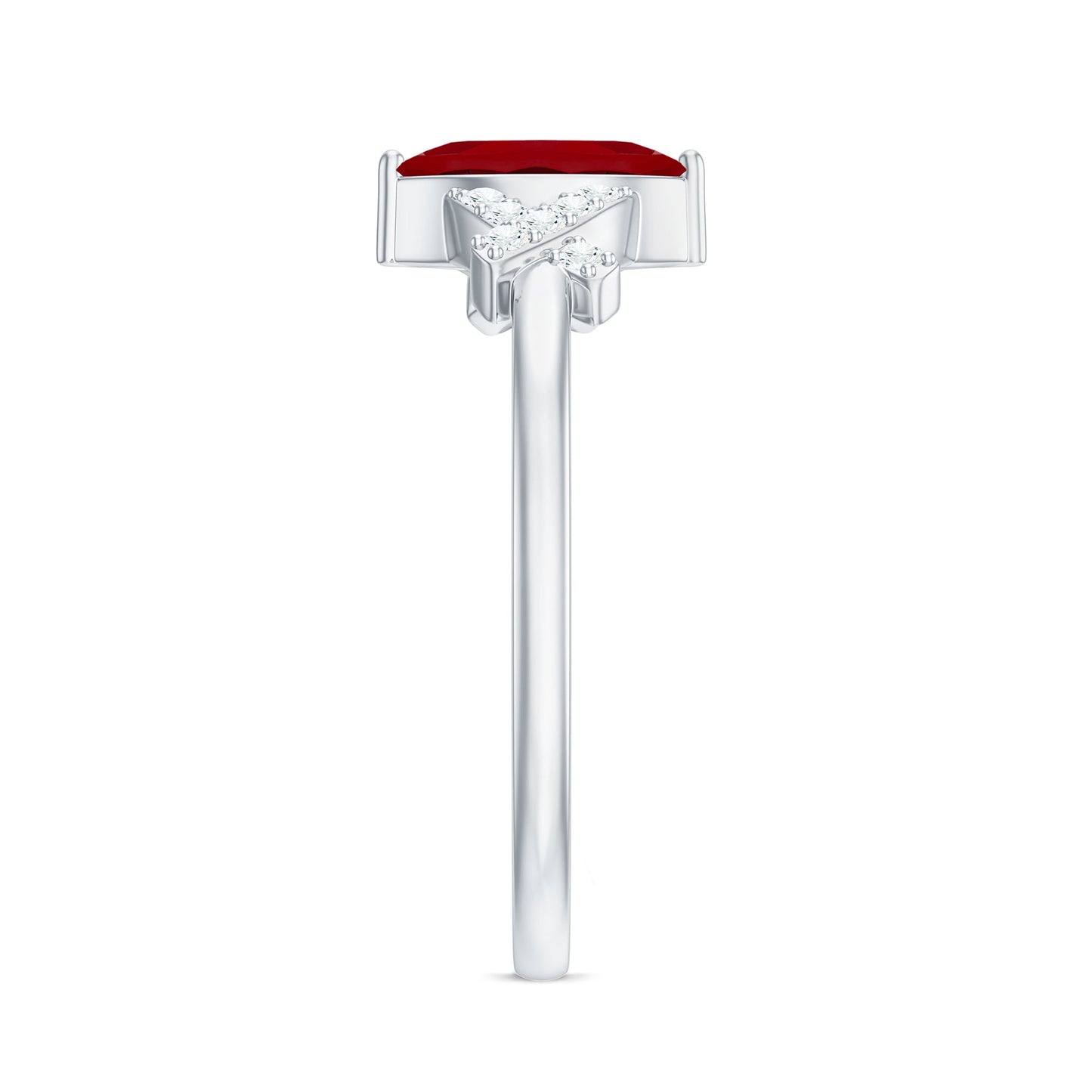 Marquise Cut Lab Created Ruby Designer Engagement Ring
