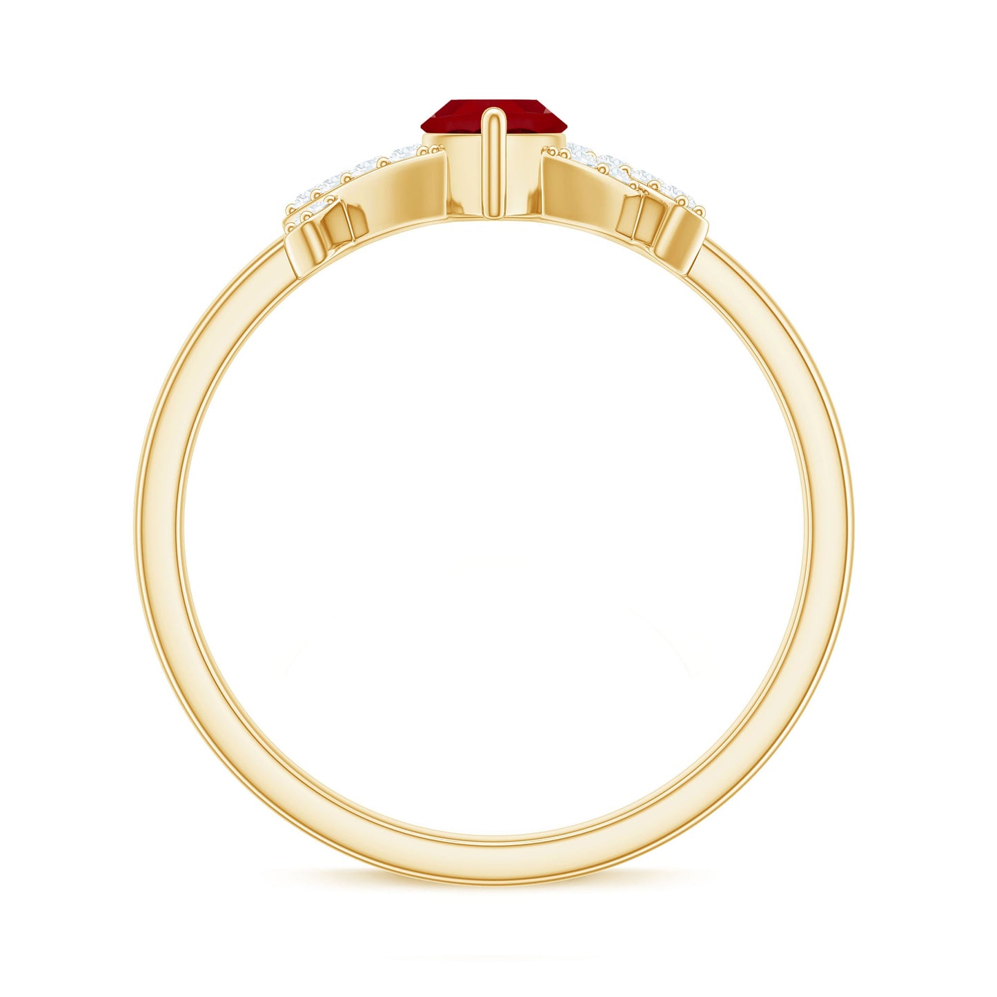 Marquise Cut Lab Created Ruby Designer Engagement Ring