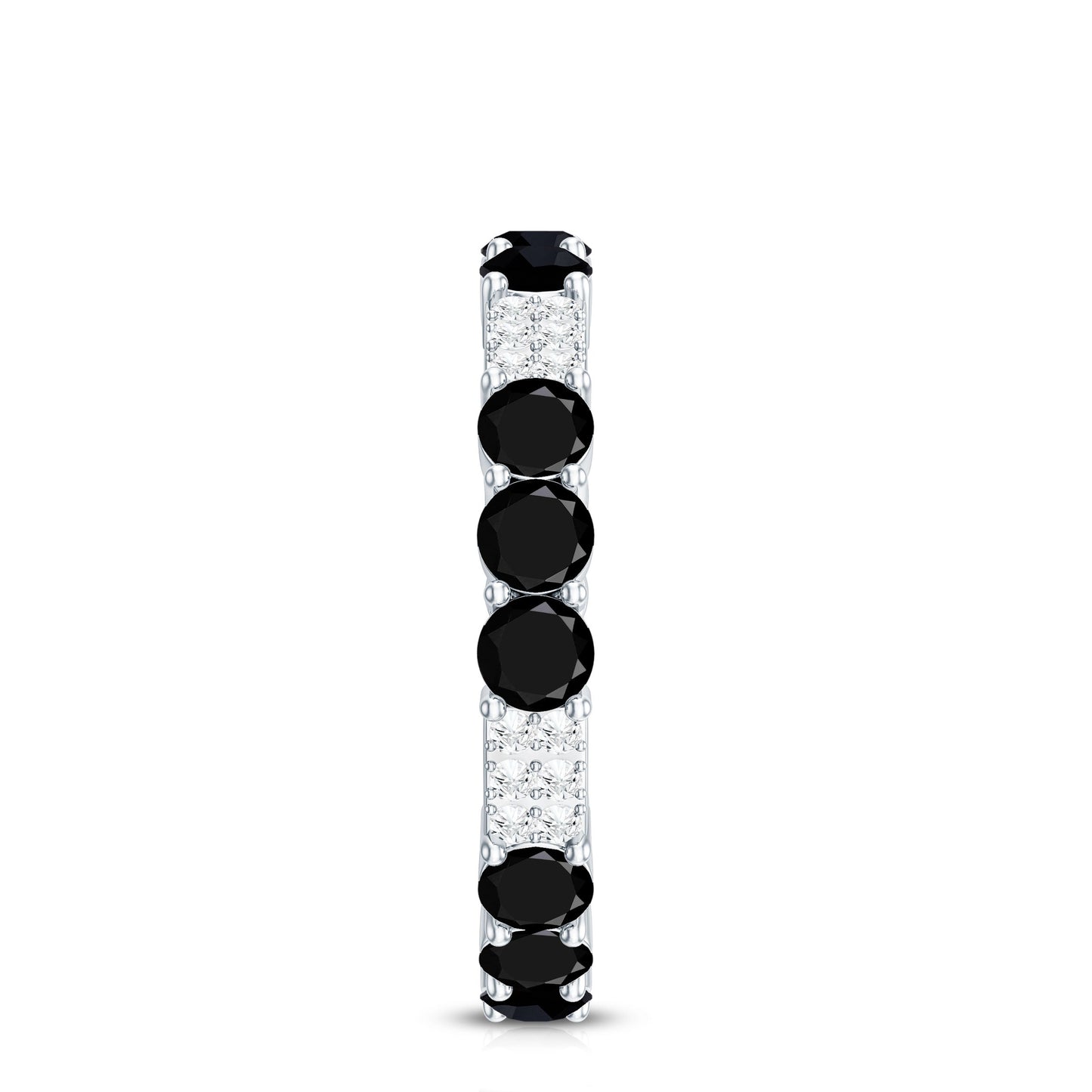 Certified Lab Grown Black and White Diamond Wedding Eternity Ring