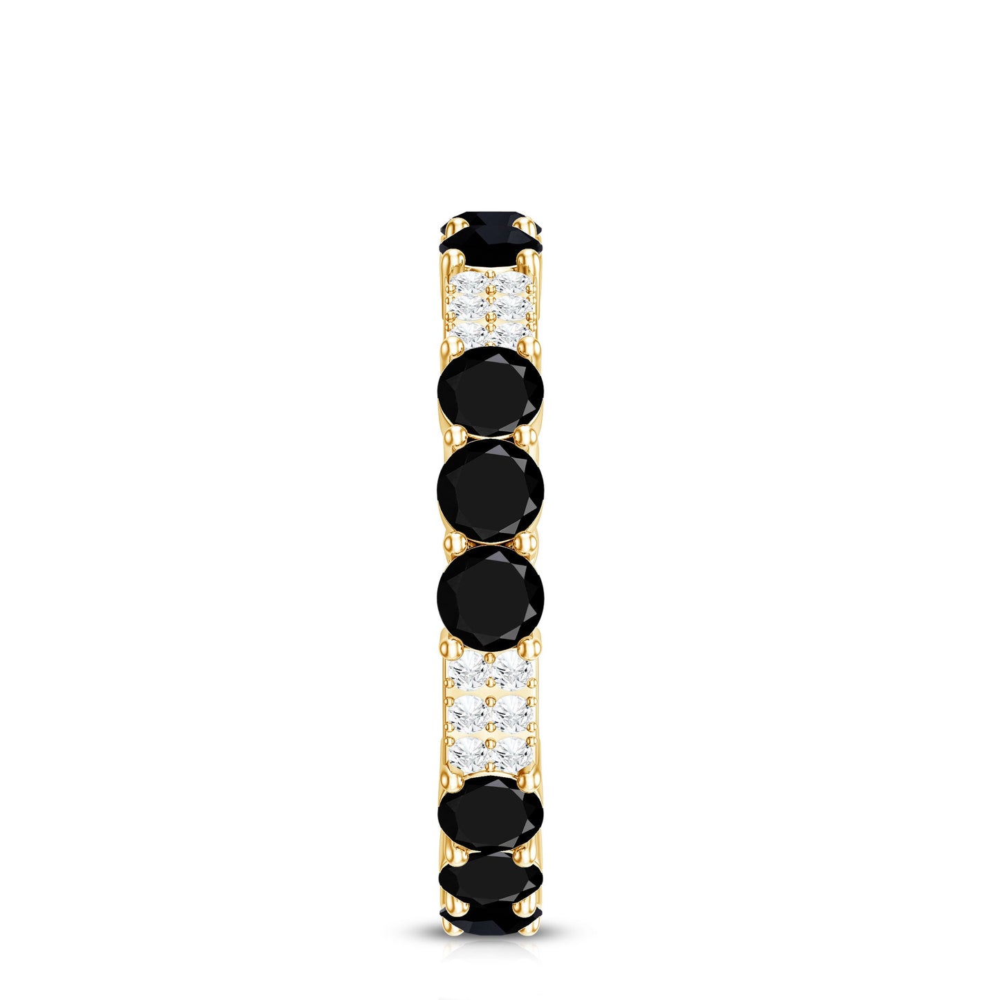 Certified Lab Grown Black and White Diamond Wedding Eternity Ring