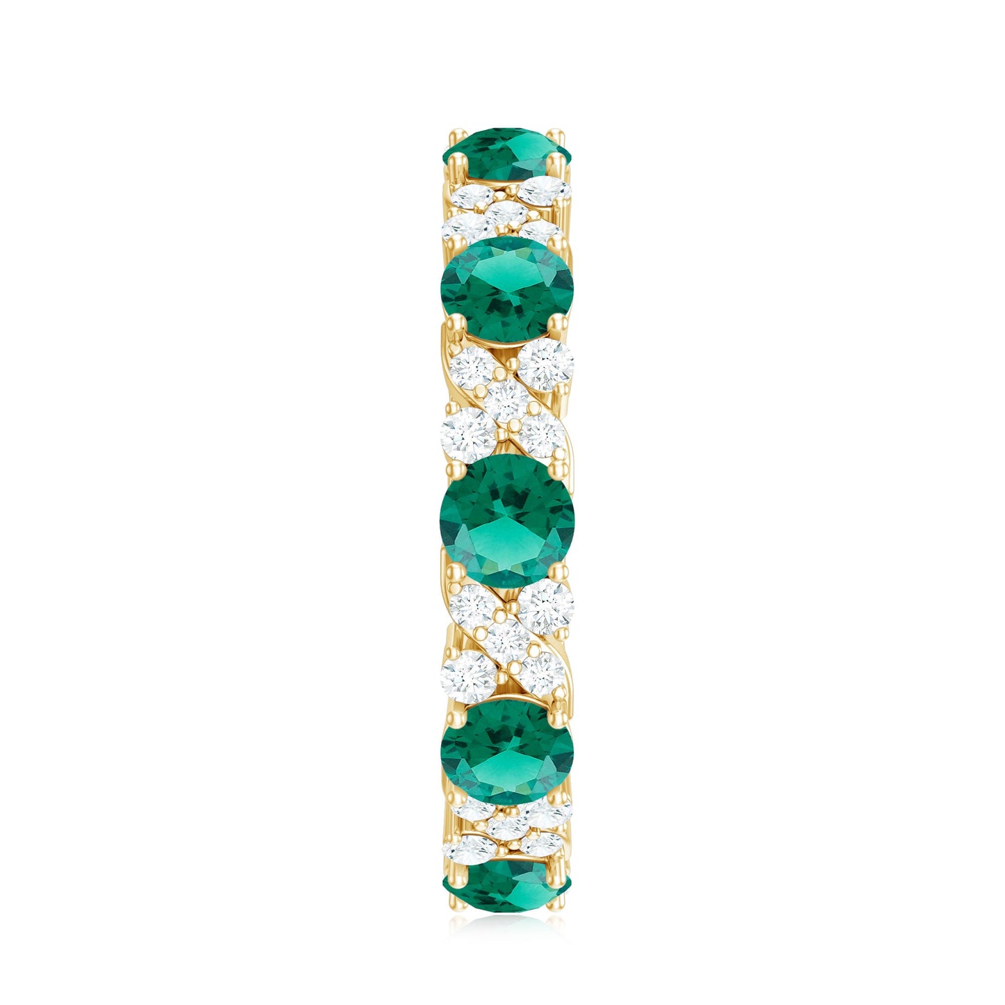 Elegant Lab Grown Emerald Diamond Eternity Wedding Band