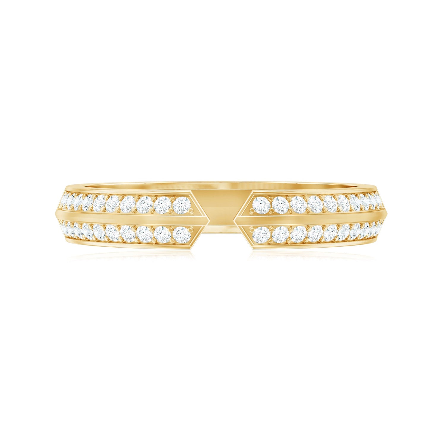 Certified Moissanite Open Cuff Ring for Women